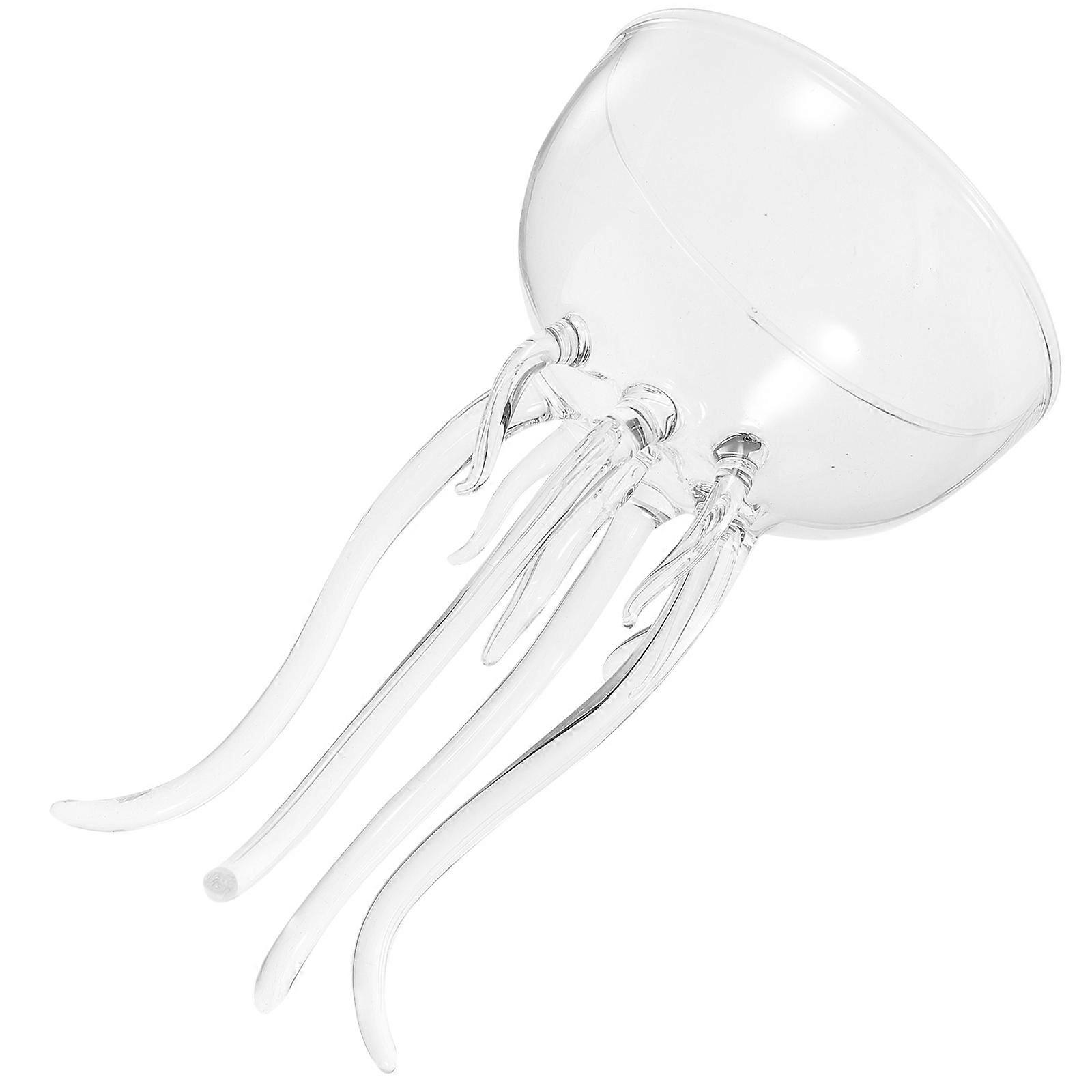 Unique Jellyfish Shaped Cocktail Goblet 2pcs Transparent Wine Cups for Pub Use