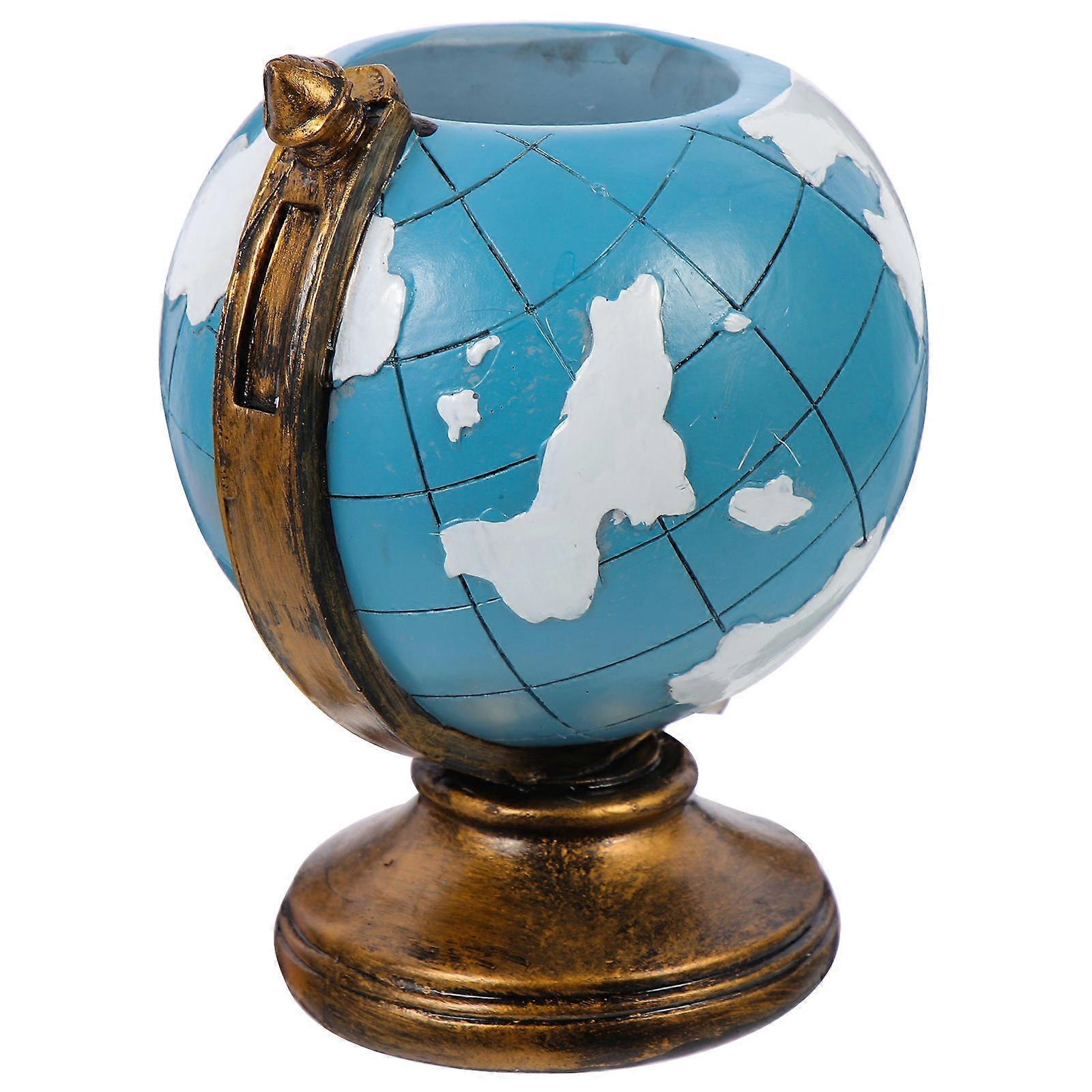 Creative Desktop Globe Pen Holder Storage Organizer For Students And Workers 5.11X3.93X3.93in 1Pack