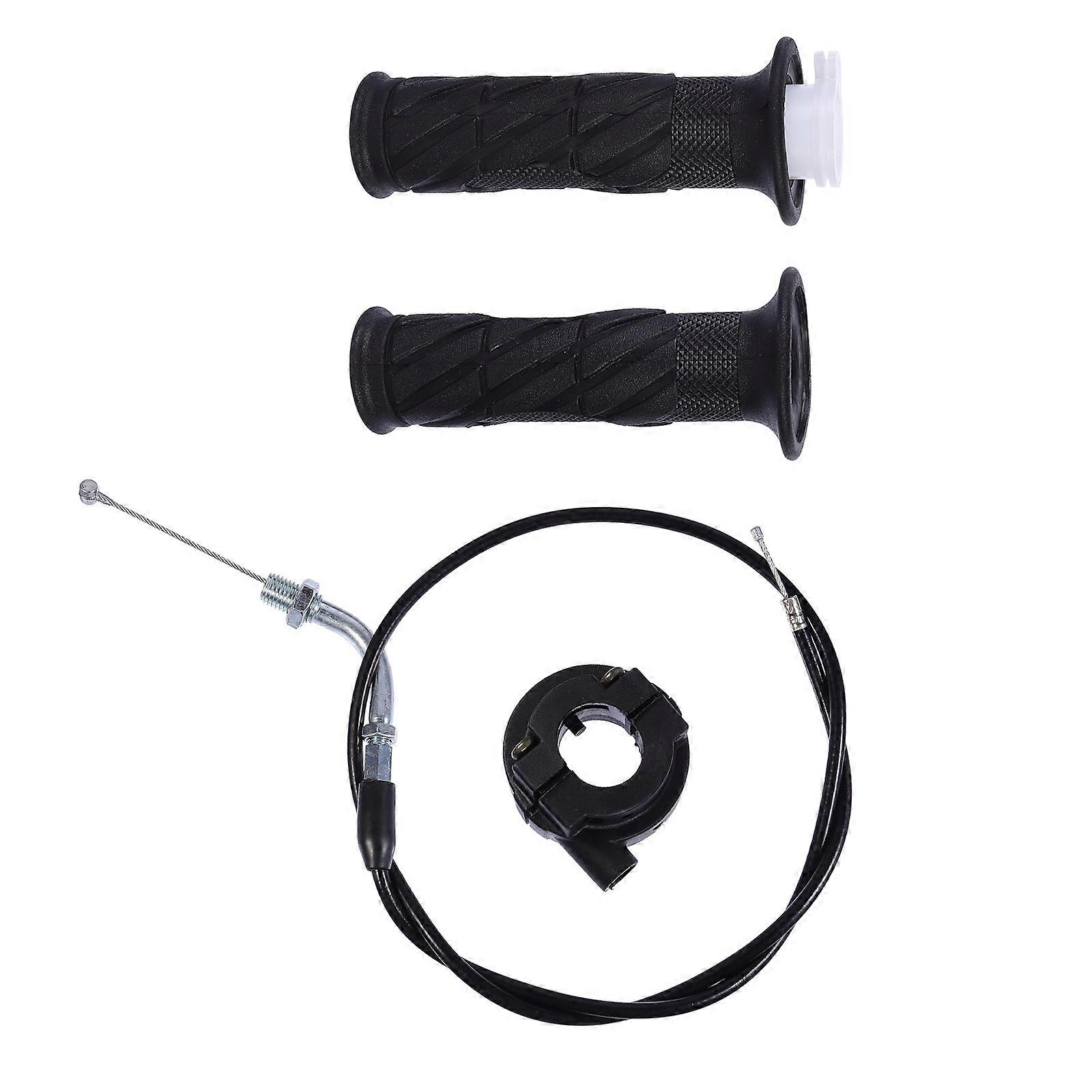 Throttle Handlebar Grip Set For Motorcycle Use Specializing In Speed Adjustment 5.3X2X2In Black Durable Design