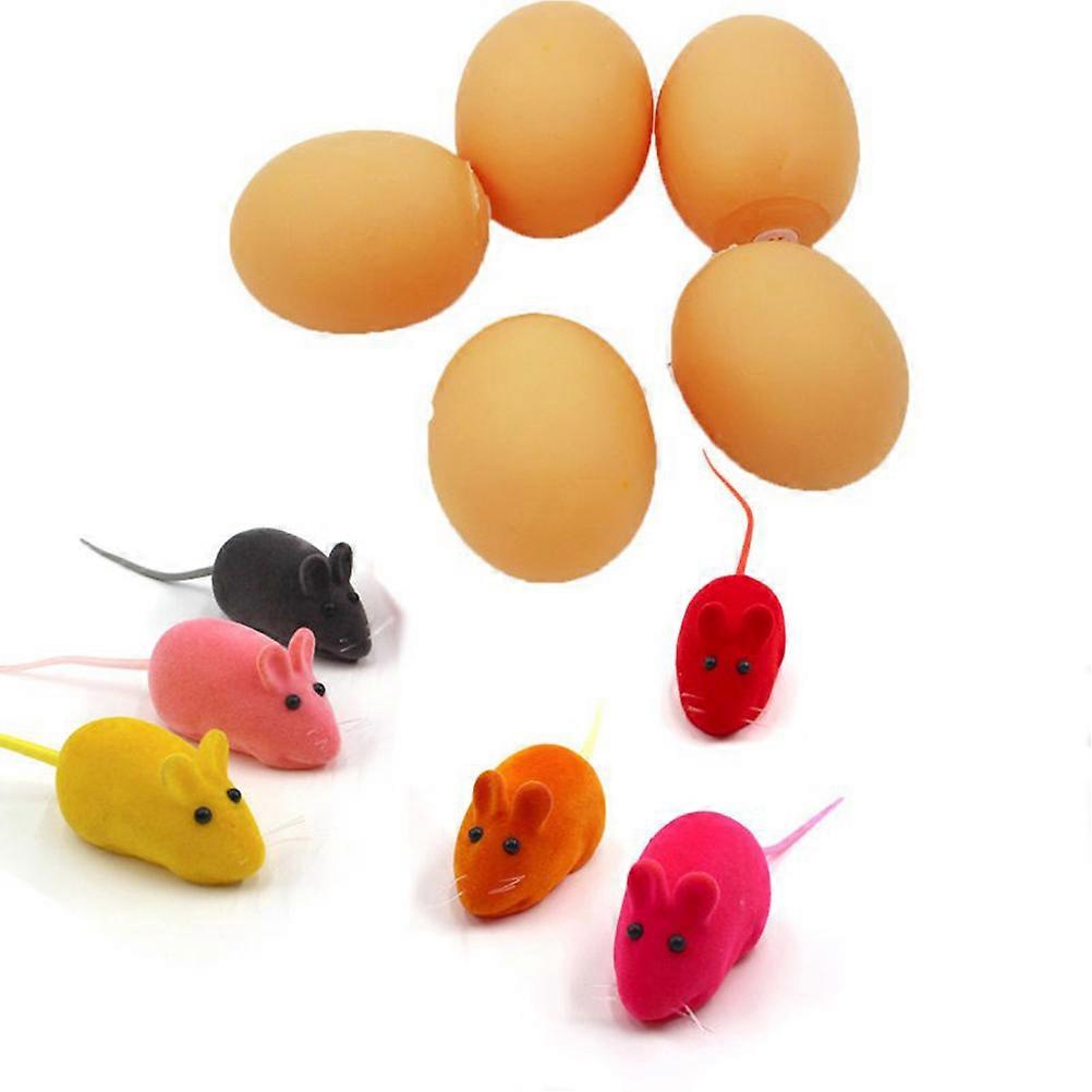 12PCS Funny Pet Rat Toys Cartoon Plush Mouse Teaser Cat Toy Simulated Mice for Cat Dog Playing Random Color
