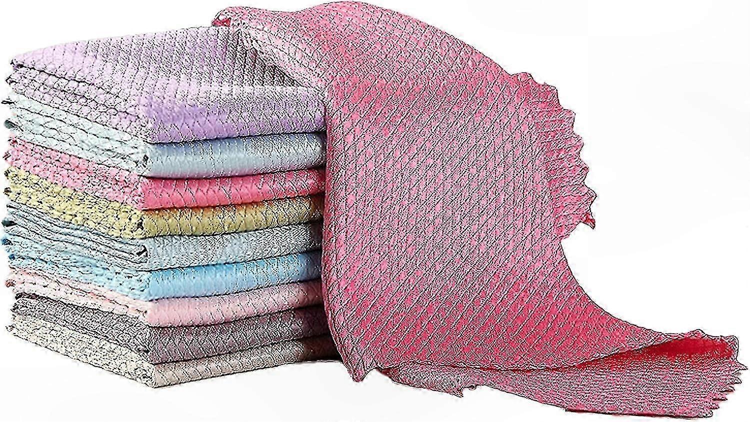 Microfiber Cleaning Cloths for Glass and Mirrors, 10-Pack, Multi-Purpose擦拭布