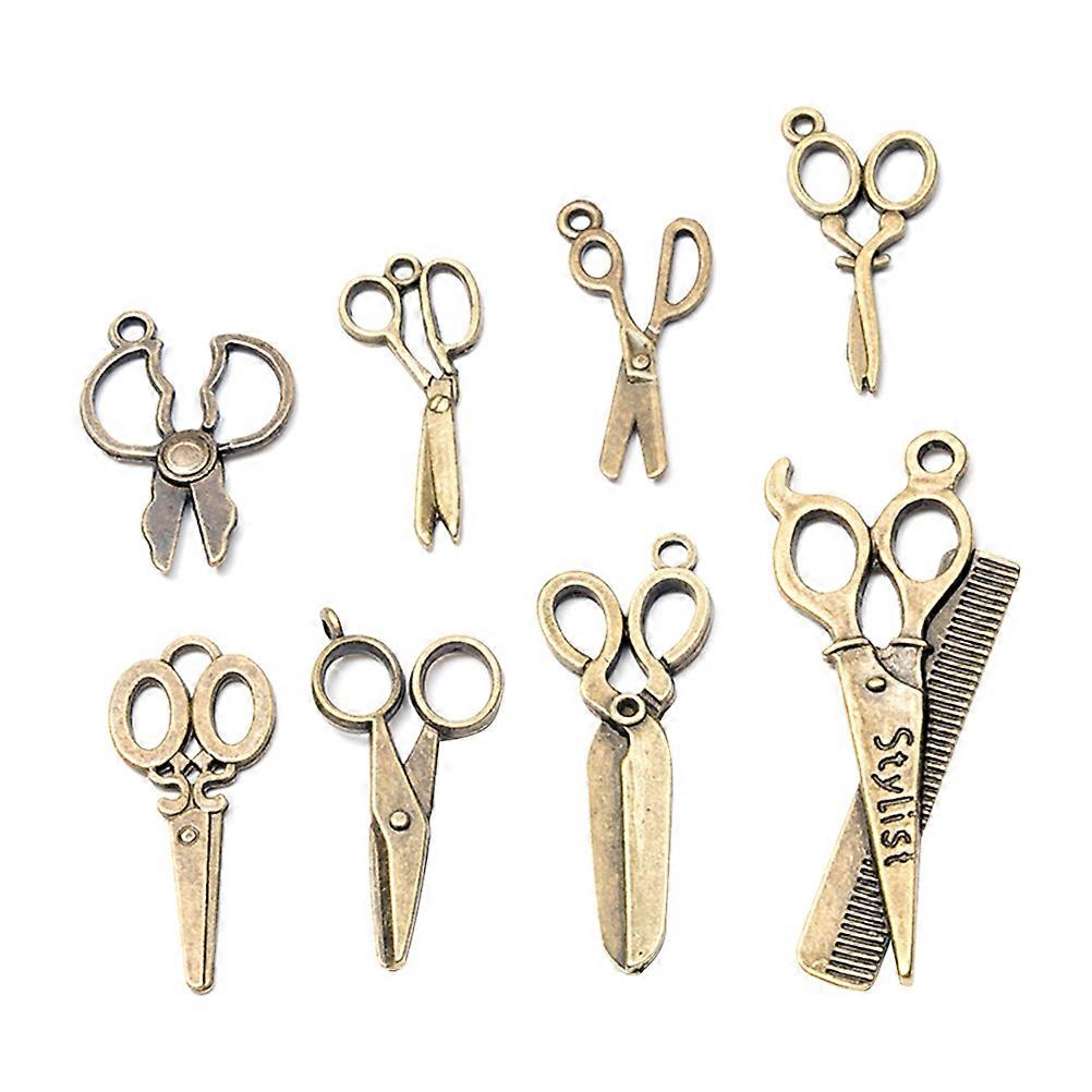 80 Pieces Golden Alloy Scissors Charm for Jewelry Making Accessories Retro Style Creative DIY