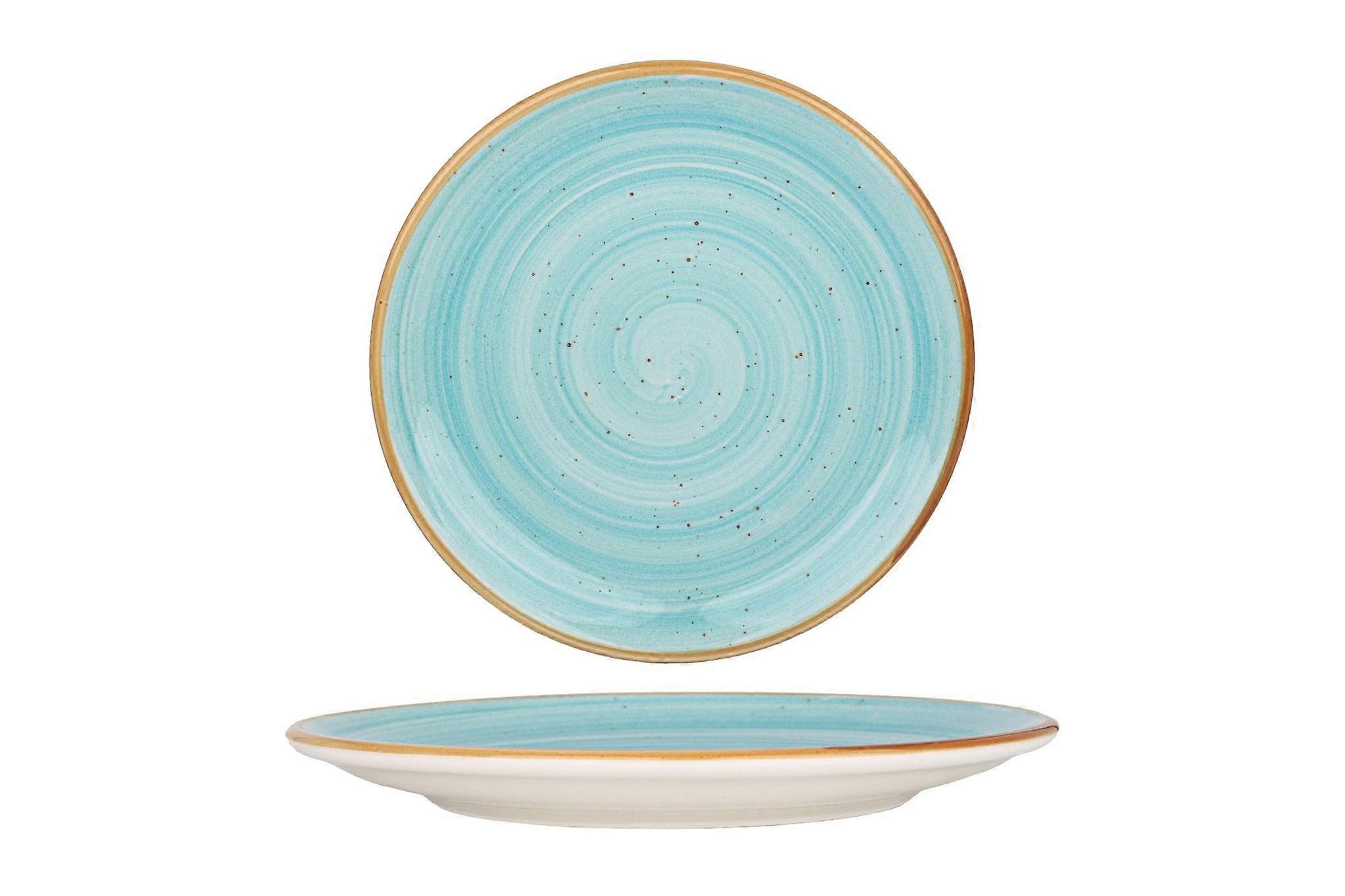 ボンナデザートプレート-アクア-磁器-19cm-6個セット