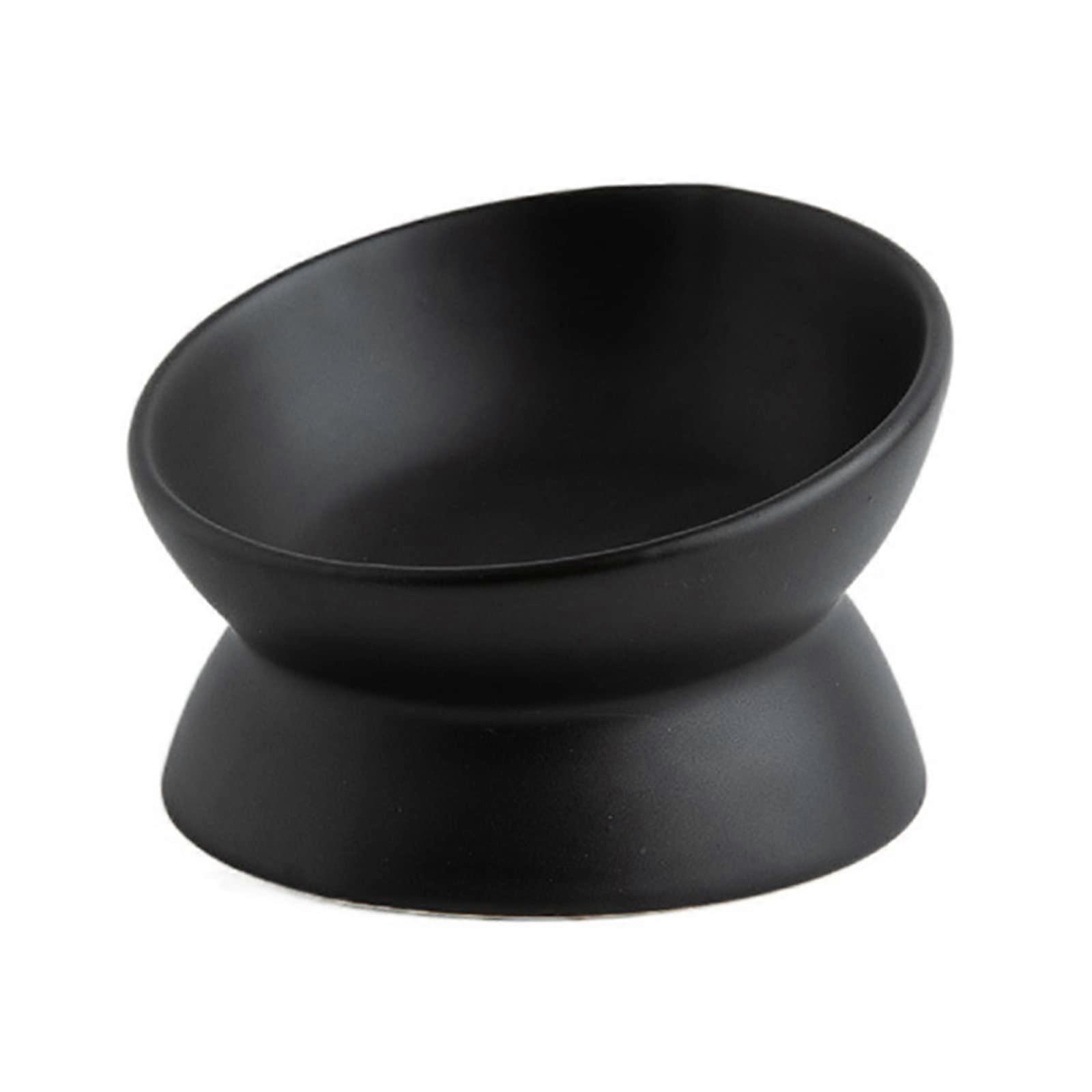 Neighbor raised food bowl, elevated at 15 degrees to prevent vomiting, tilted stand bowl in black