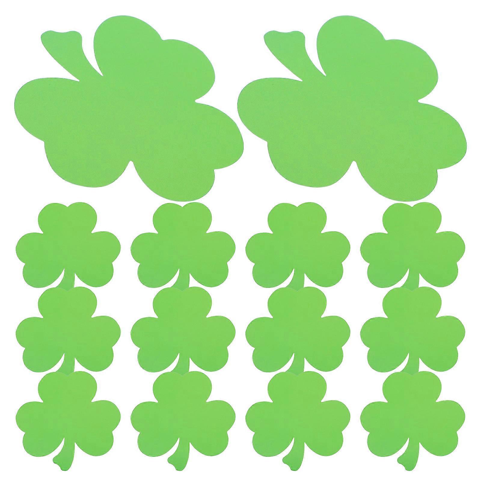 Light Green Shamrock Paper Cutouts with Adhesive Dots 40pcs St. Patrick's Day Decor for Classroom, Office, and Cafe Walls Multi purpose DIY Craft