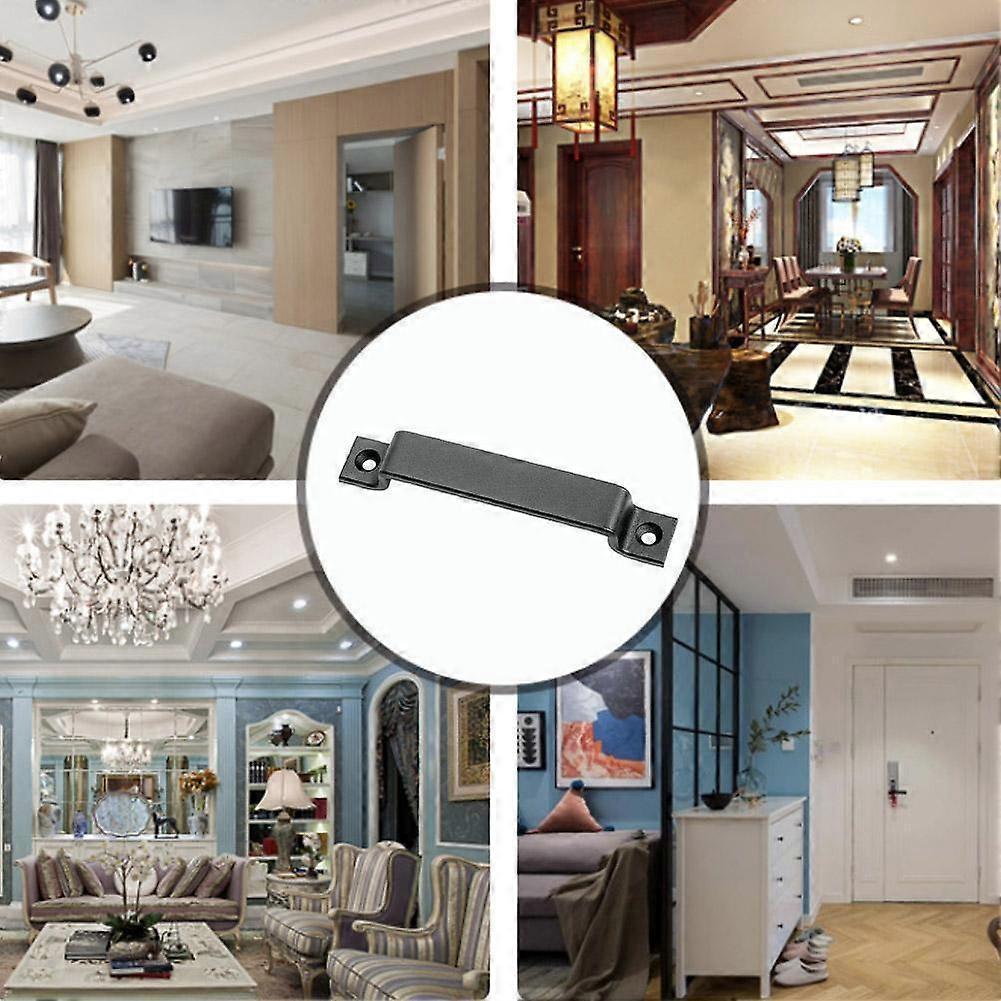 Iron Hardware Art Pull Garage Door Handle Black Cast Iron Furniture Hardware Home Throw Garage Sliding Door Pu J0W4