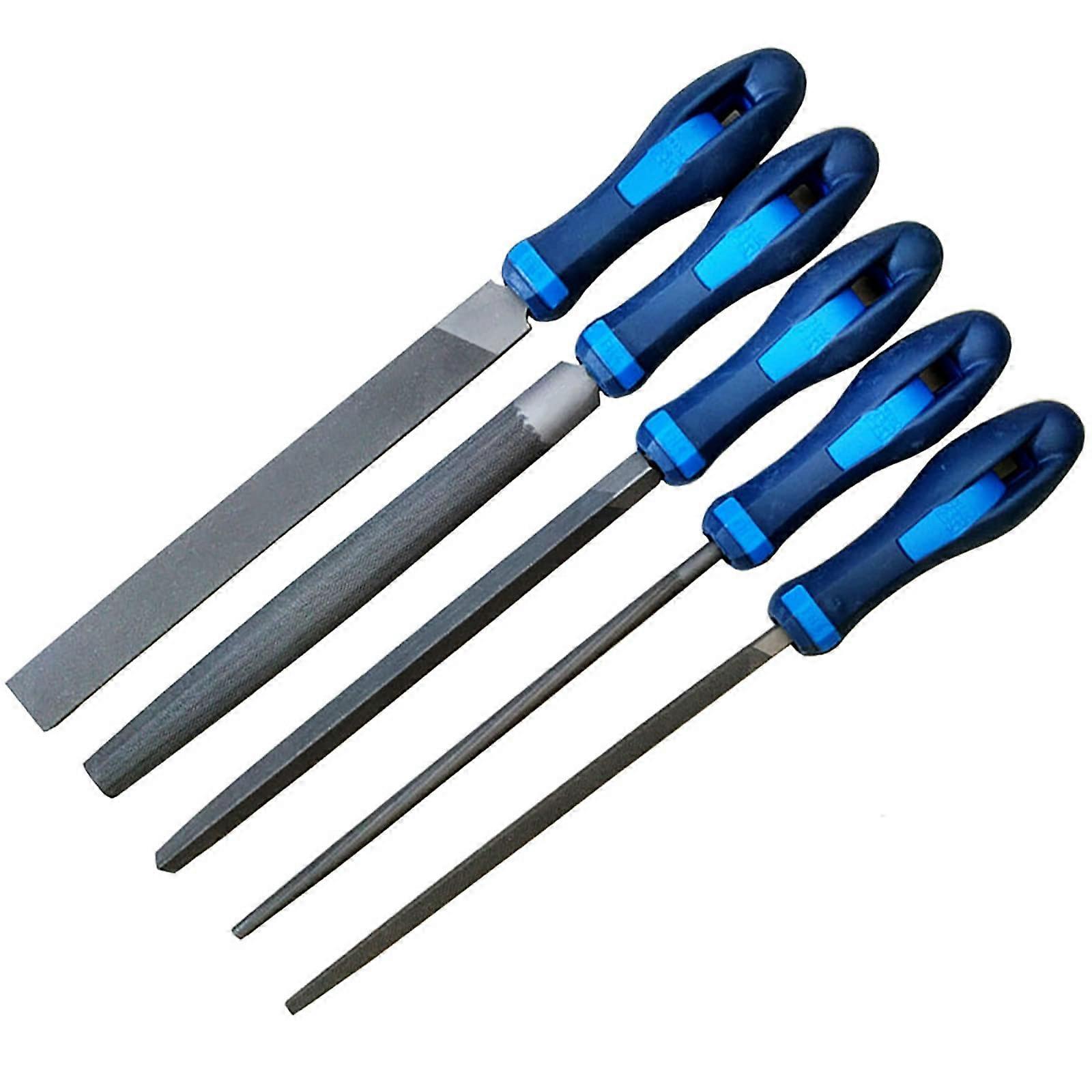 5piece Carbon Steel Wood File Set
Includes Flat, Square, Triangular, Round, and HalfRound Files (Size: 260mm)