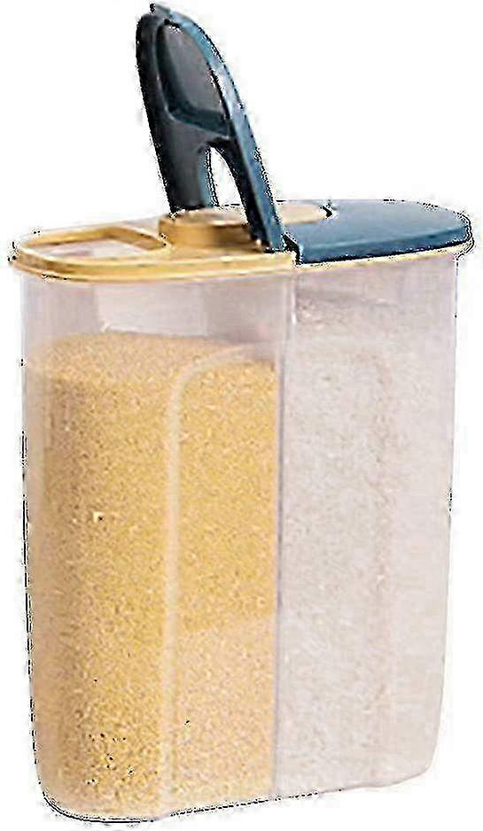 2 In1 Storage Jars Airtight With Lid, Cornflakes Storage Box Kitchen Plastic Muesli Cans, Muesli Bulk Can Containers, Food Storage Container