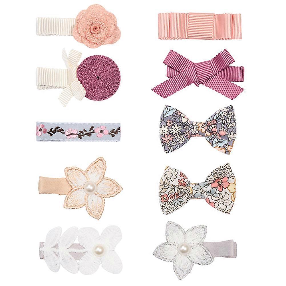 Bowknot Ribbon Barrettes 10Pcs Διακόσμηση Μαλλιών Για Τα Κορίτσια Ιδανικό Για Καθημερινή Χρήση Με Το Κλασικό Ύφος Και Την Ευέλικτη Συμβατότητα
