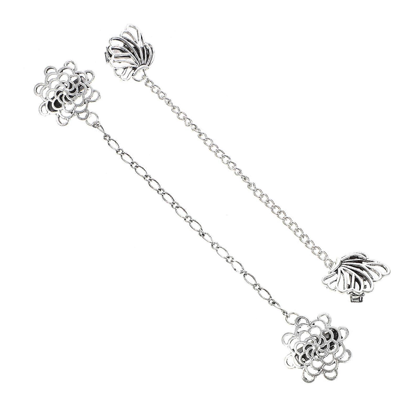 Vintage Zinc Alloy Collar Clips Brooches Decorative Chain Pins for Shirts Suits Bags Easy to Use Workmanship for Friends