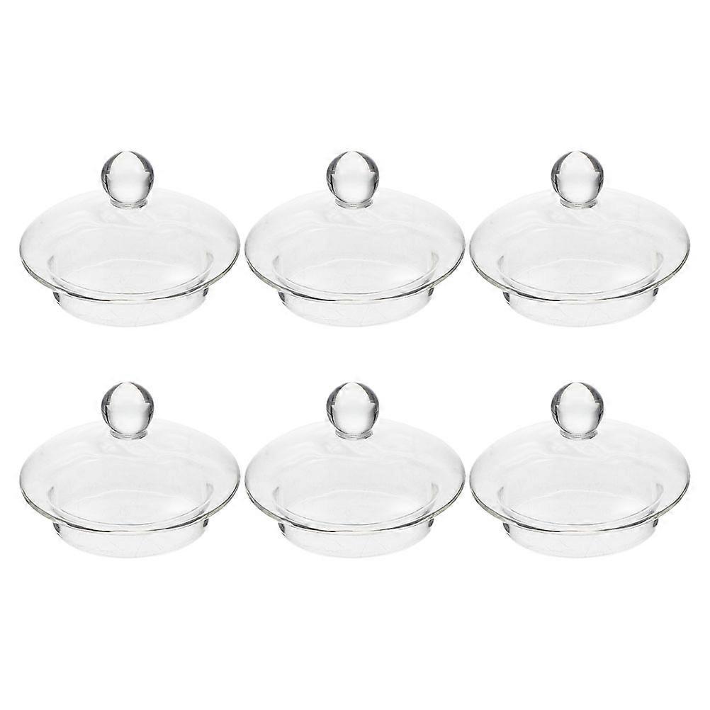 Clear Teapot Lid Covers For Tea Preparation Daily Use Elegant Round 5Cm Diameter Sealing 6Pcs
