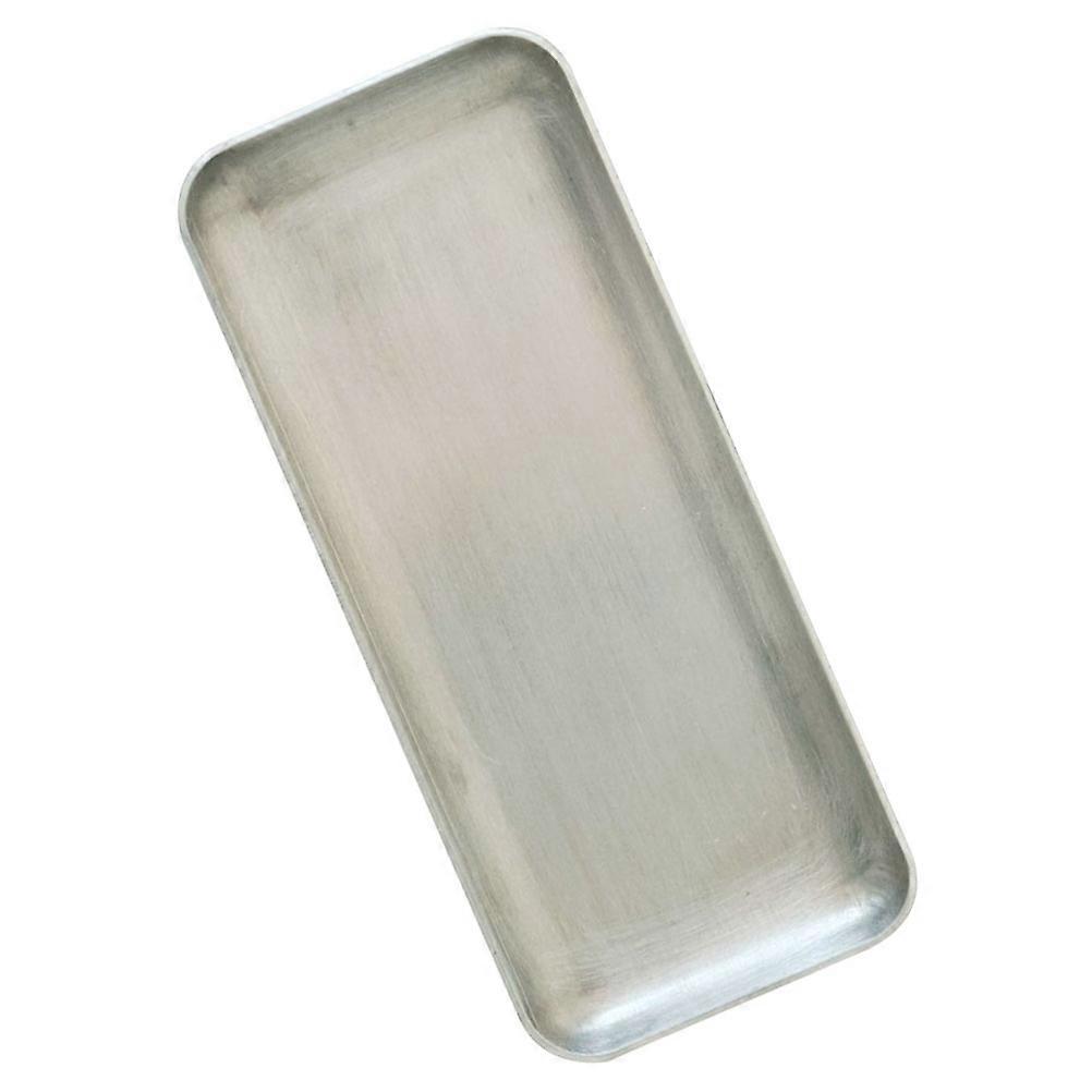Aluminum Plates For Food Serving Tray For Kitchenware Home Use Silver Rectangular Storage 1Set