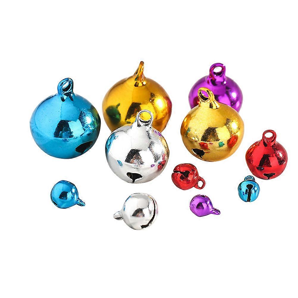 Colorful Christmas Hanging Bells for DIY Crafts Assorted Color Alloy Material 4 Pieces Each Size