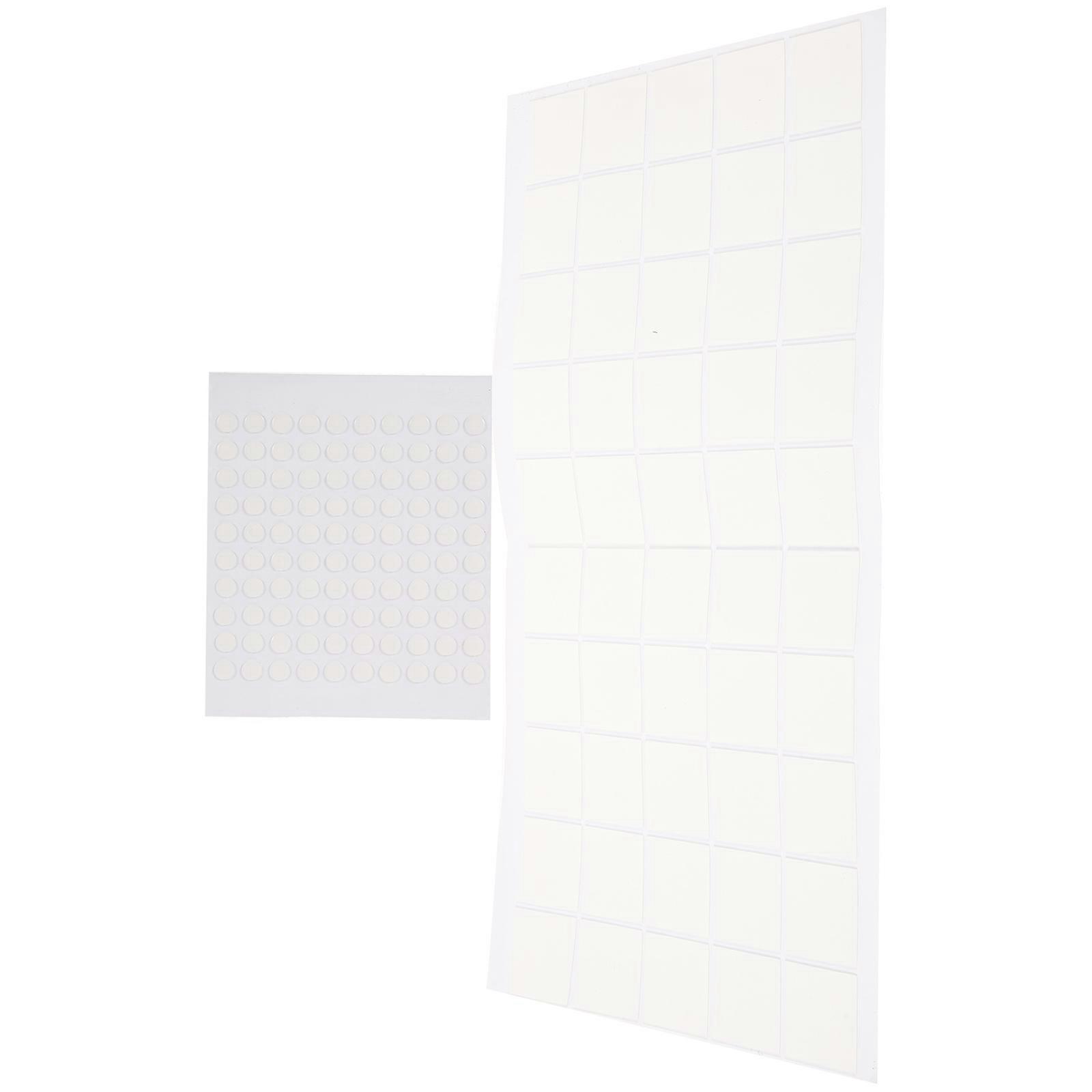 Double Sided Transparent Acrylic Adhesive Dots Round & Square Sticky Foam Pads for Paper, Wood, Glass, Metal Removable, No Trace, for Crafts,