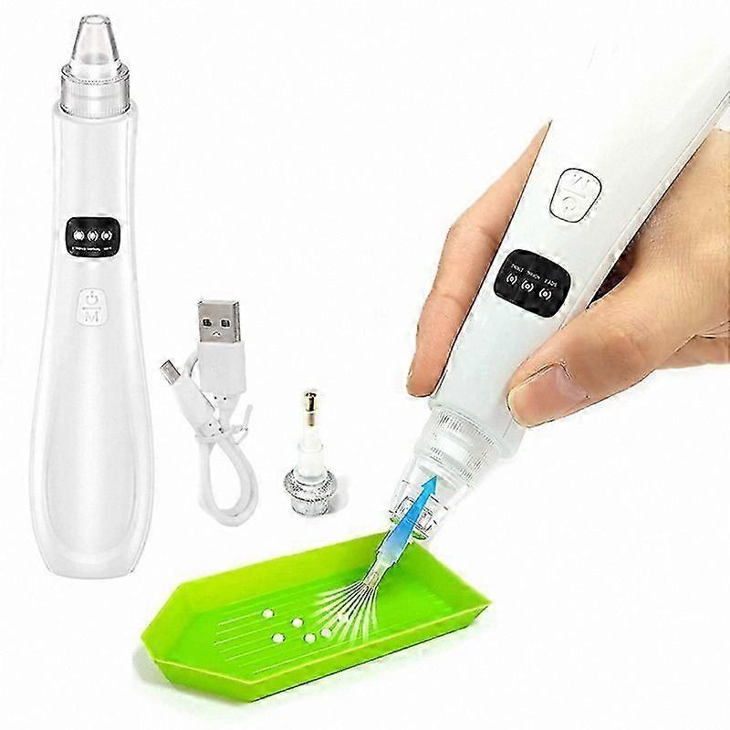 Electric Diamond Painting Tool with Adjustable Suction and Rechargeable Battery, Includes 2 Replacement Tips
