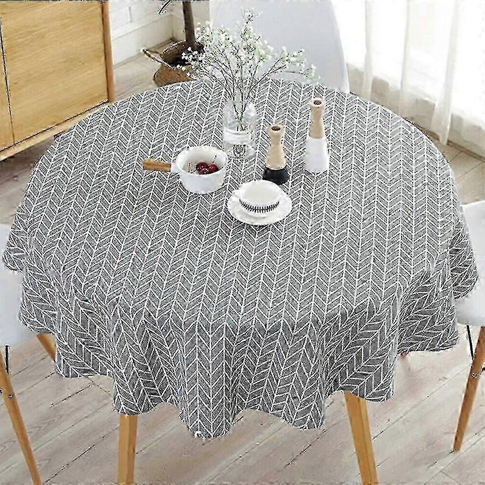 Nordic Round Tablecloth 150cm Cotton Fabric Reusable Durable