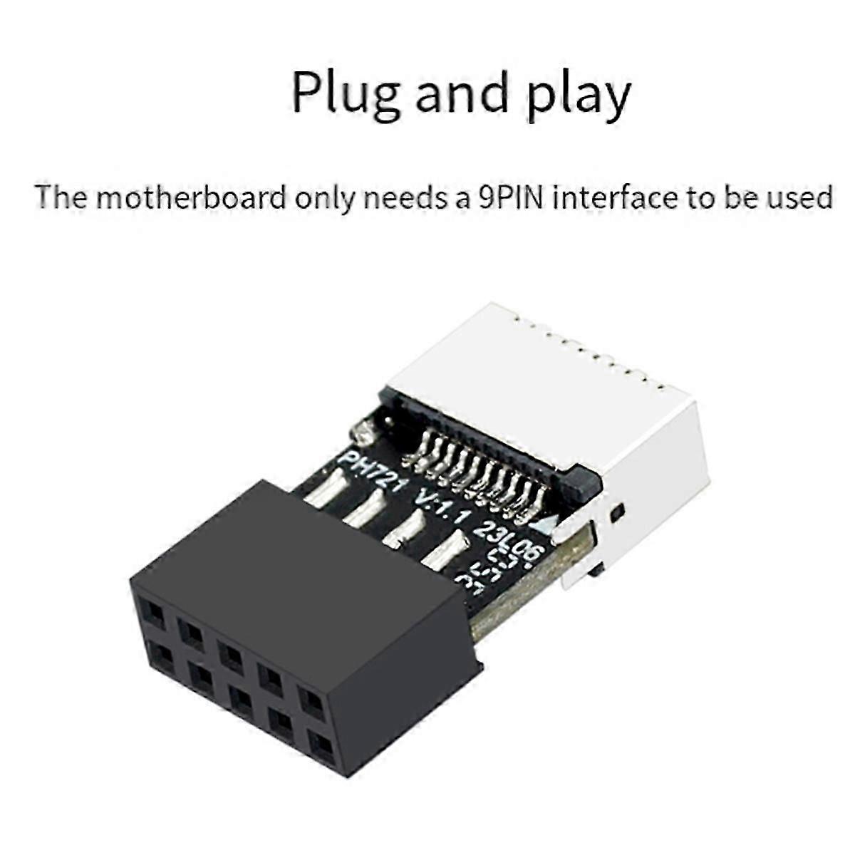 2Pcs Mainboard USB 2.0 9-Pin to Type-E 20-Pin Connector Adapter