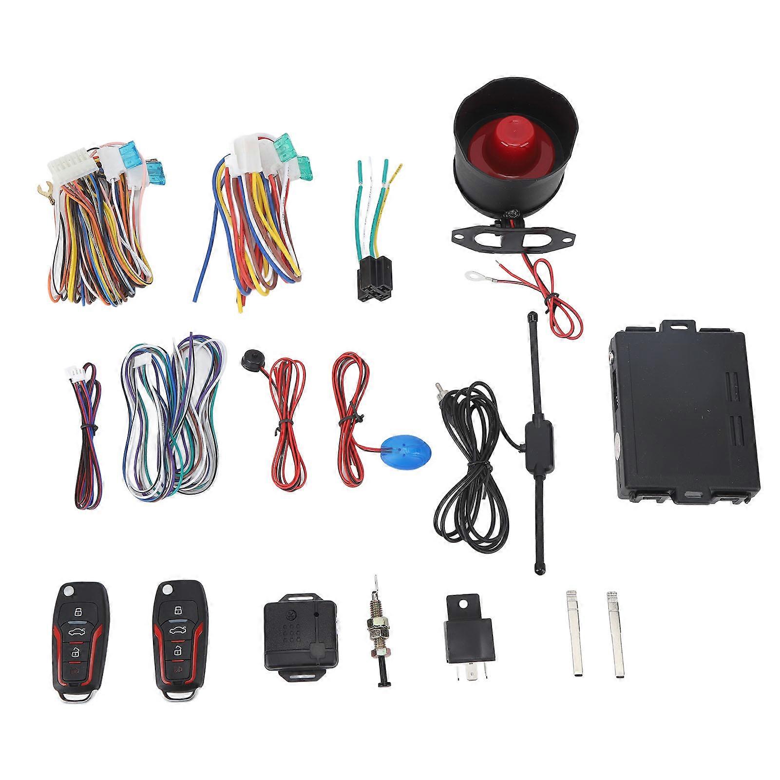 1 Button Start Car Security Alarm System Anti Interference 12V Universal Fit with Preheating Cooling