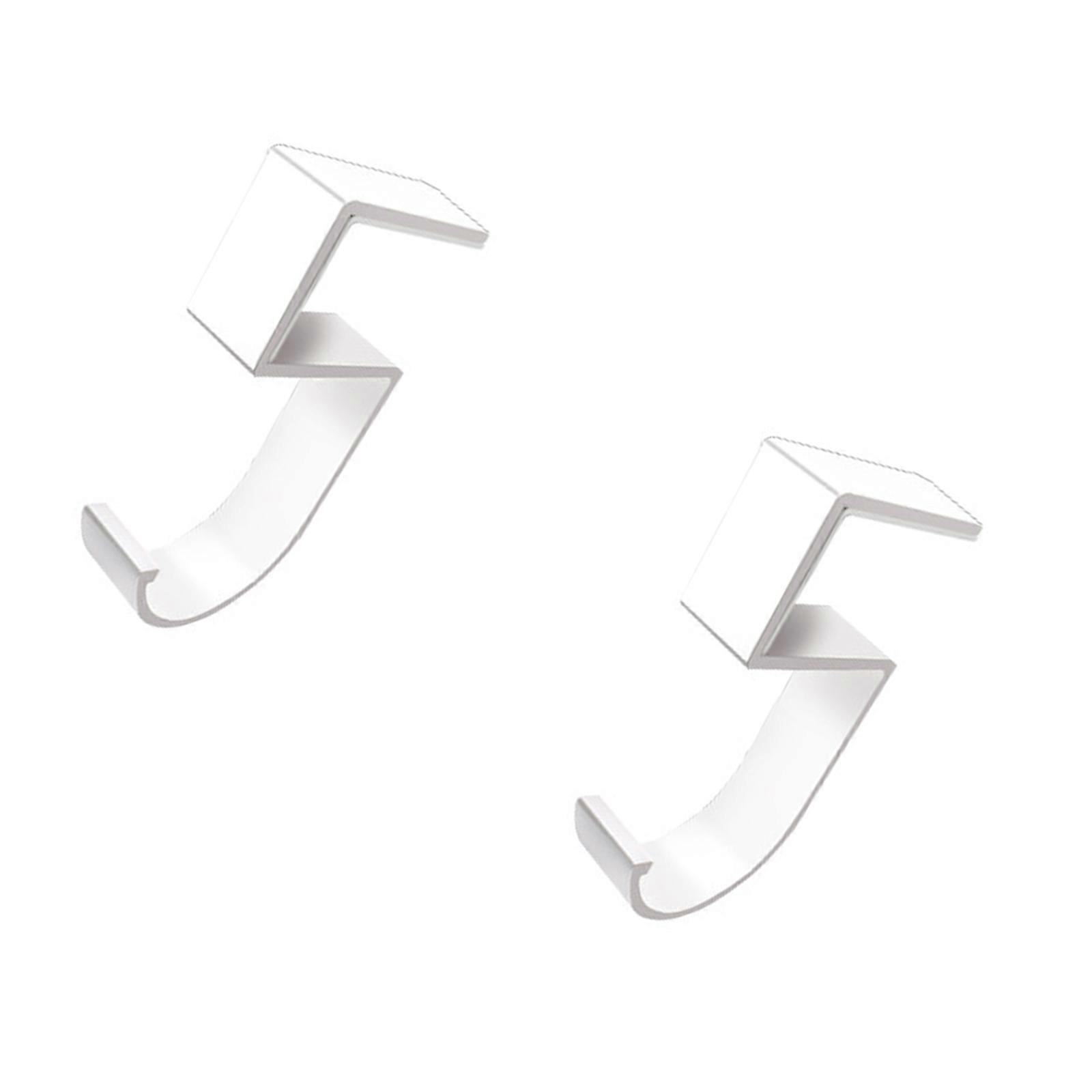 High-Performances Desk Hook Durability Coating Simple Assembly Under Desk Mount Holds Various Items  White