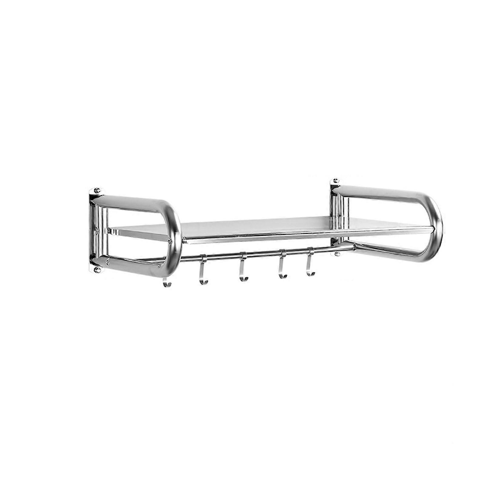 Stainless Steel Wall Shelf for Microwave/Oven Storage, WallMounted Pan Pot Organizer, 40*36.5cm