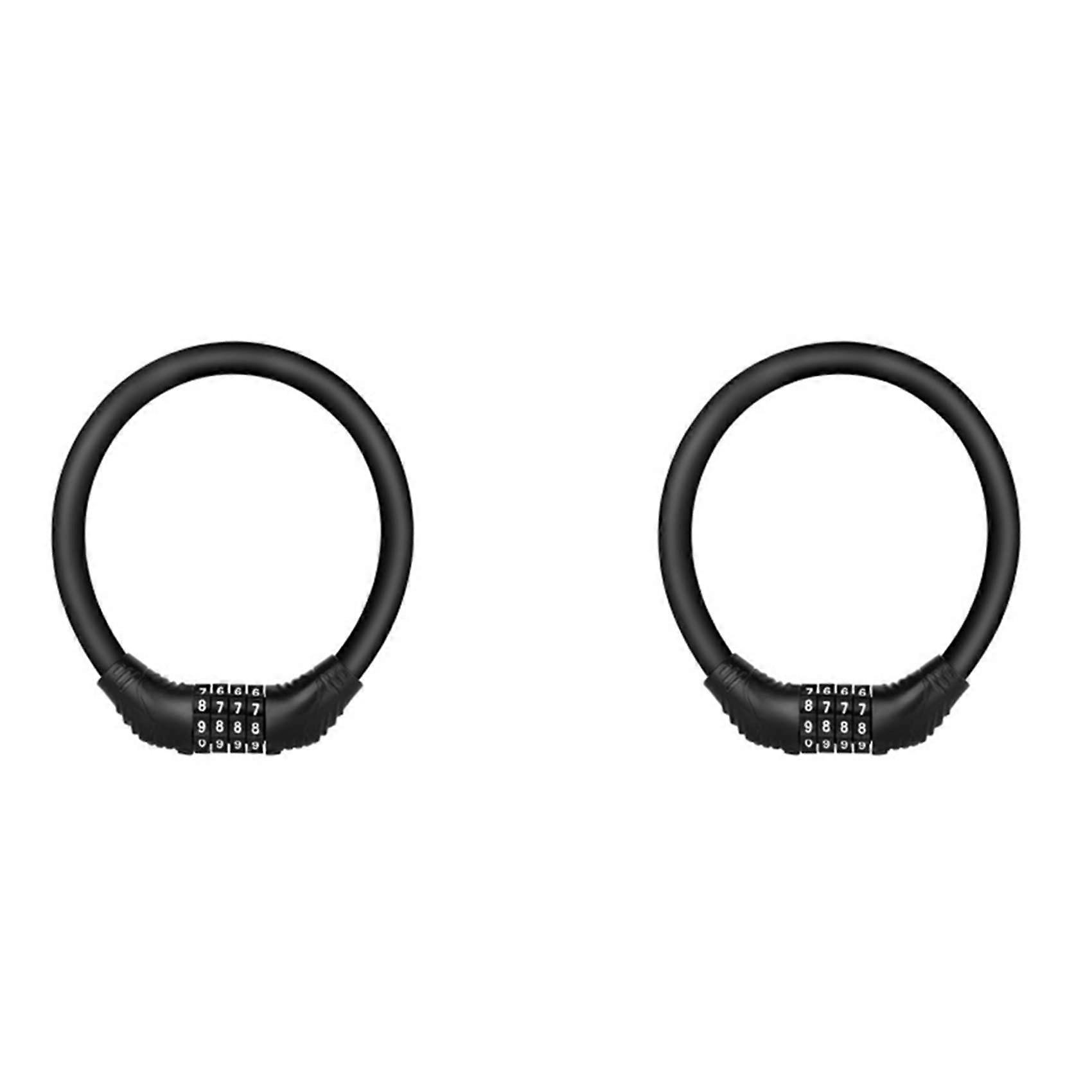 2X Digital Bicycle Chain Lock Portable Mountain Bike Security Cable Code Password Lock Black