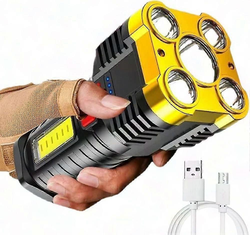 Super Bright LED Flashlight - 5 Pack Rechargeable, Portable & Durable Stool Light