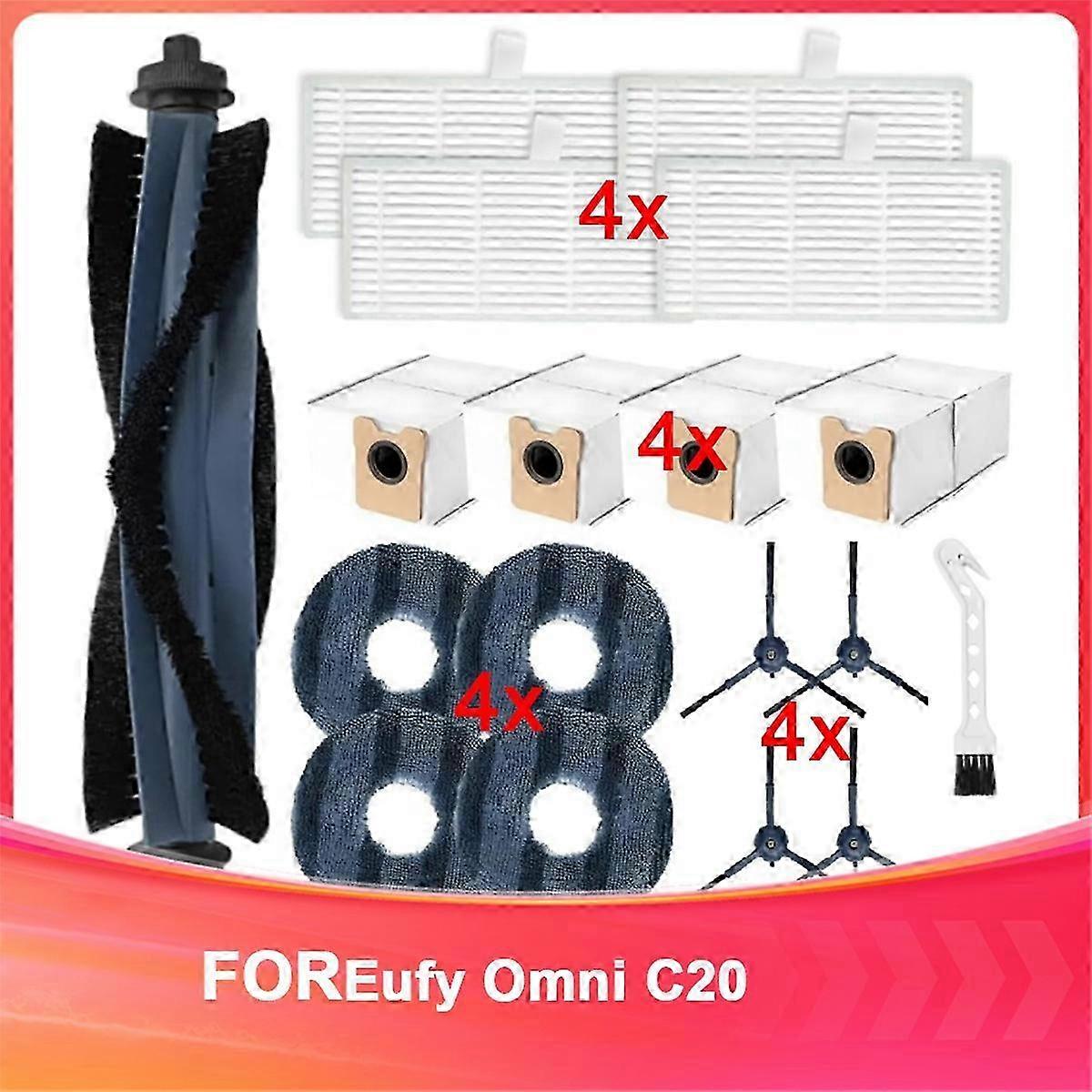 Main Side Brush, Filter, Wipe, Dust Bag, Accessory Kit for Vacuum Cleaner for Omni C20 Vacuum Cleane