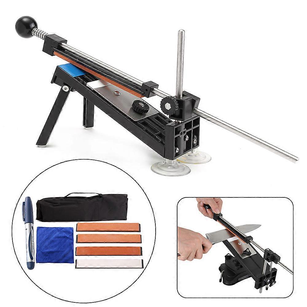 Kitchen Cutter Sharpener Sharpening System Fix-angle Tool with 4 Stones+Cleaning Cloth+Manual