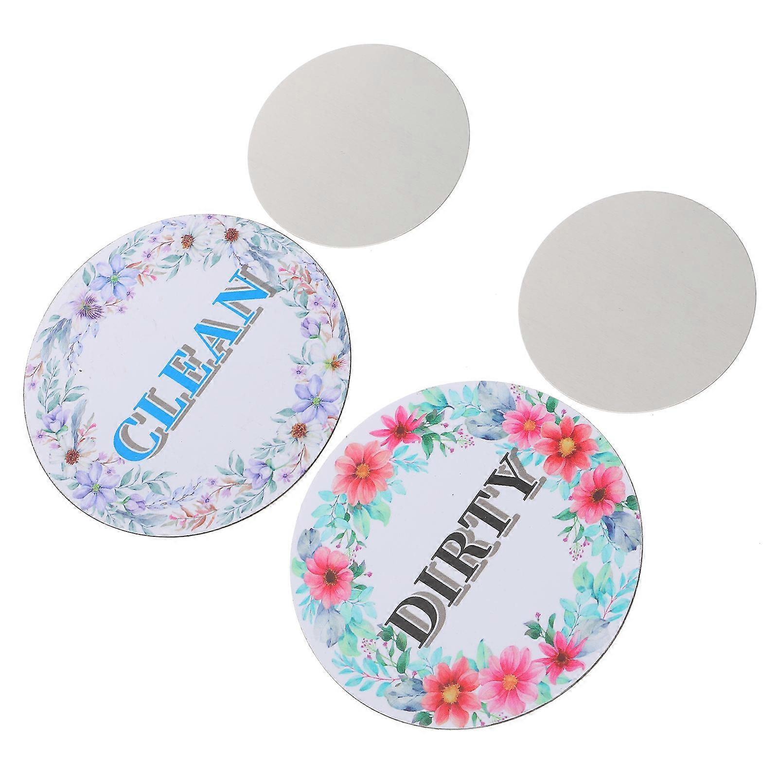 Dishwasher Indicator Magnet Dual-Side Display Square Household Appliances Pvc 1Set