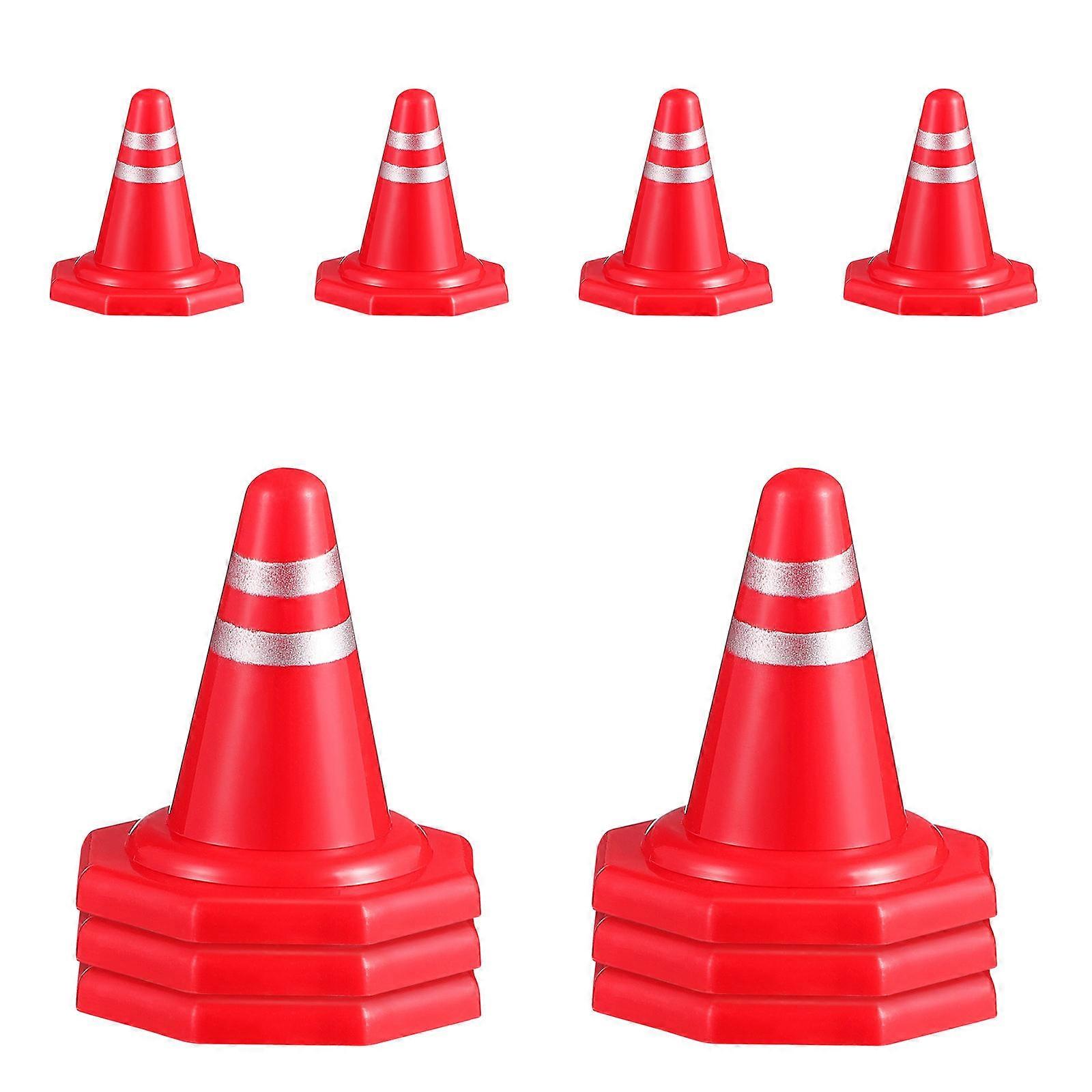 Miniature Plastic Traffic Cones Cone for Indoor Educational 10Set
