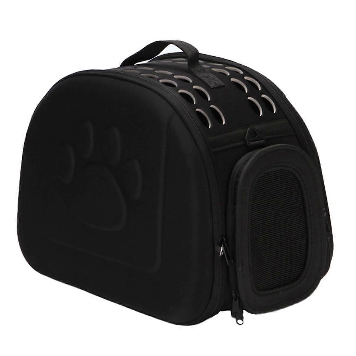 Portable Outing Pet Bag Breathable EVA Mesh Carrier For Dogs And Cats Foldable Shoulder Hand Carrier Black
