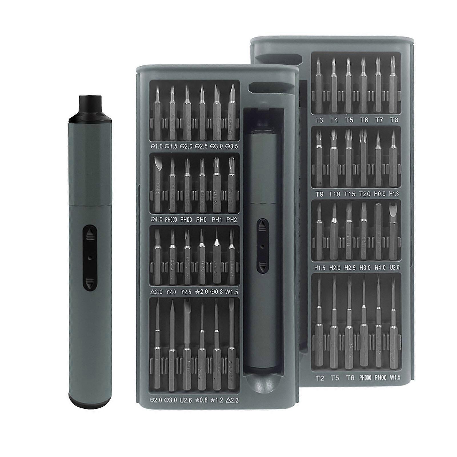 110RPM Speed Rechargeable Electric Screwdriver Set 50 Bits Compact Design 400mAh Battery Fit for Electronics Maintenance Multicolor