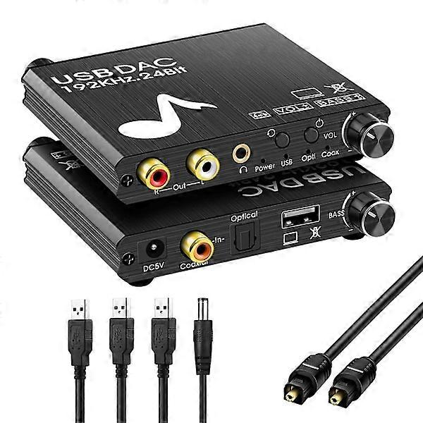 192KHz DAC Digital to Analog Converter Volume Control Digital Optical Coaxial to Analog