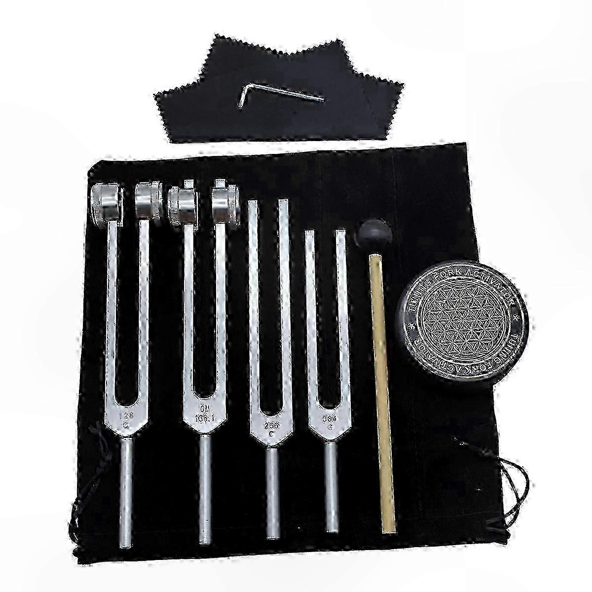 2025 Healing Tuning Fork Set with 128Hz, 136Hz, 256Hz, 384Hz & Activator Tool