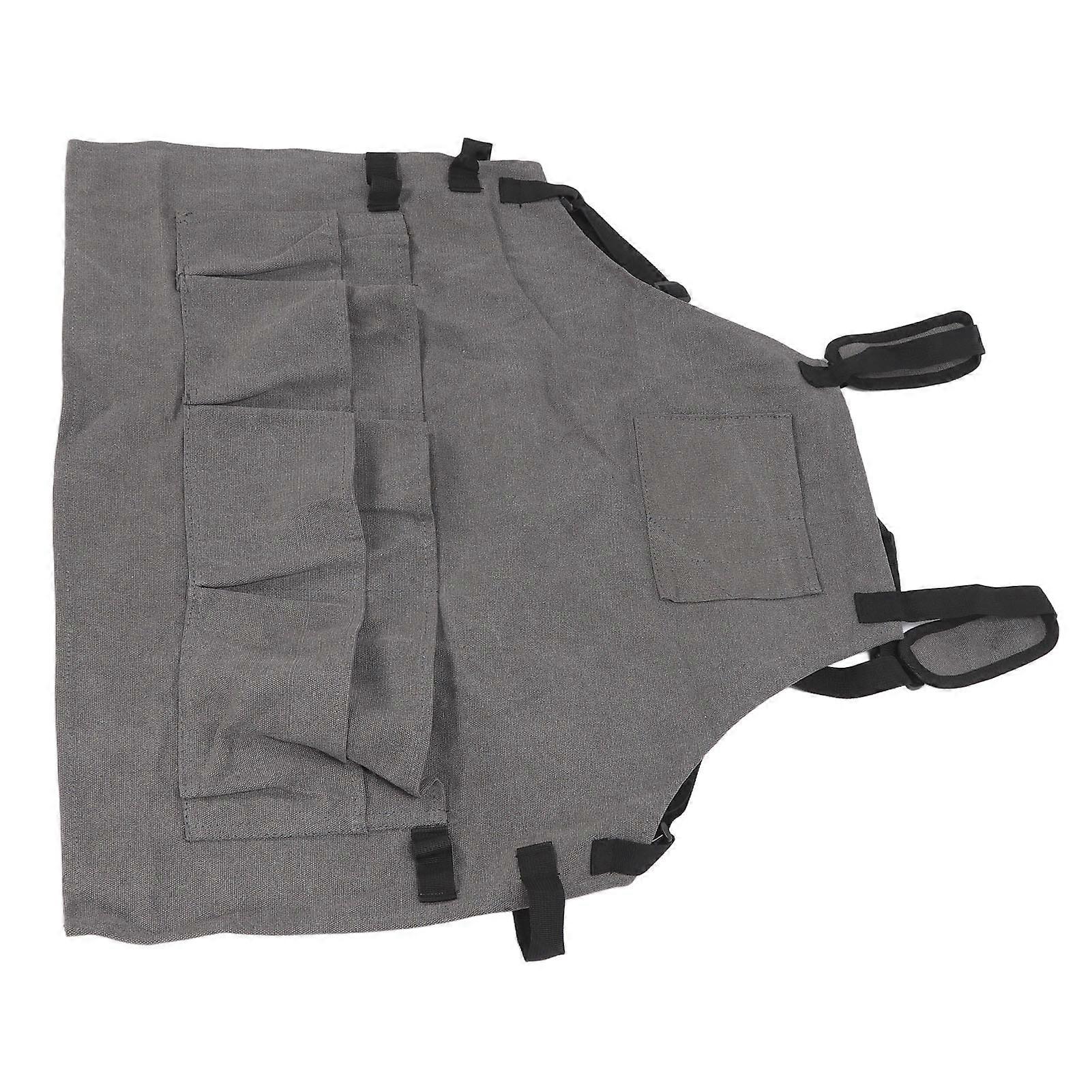 Work Apron Multi Pockets Adjustable Canvas 66x65cm for Tools