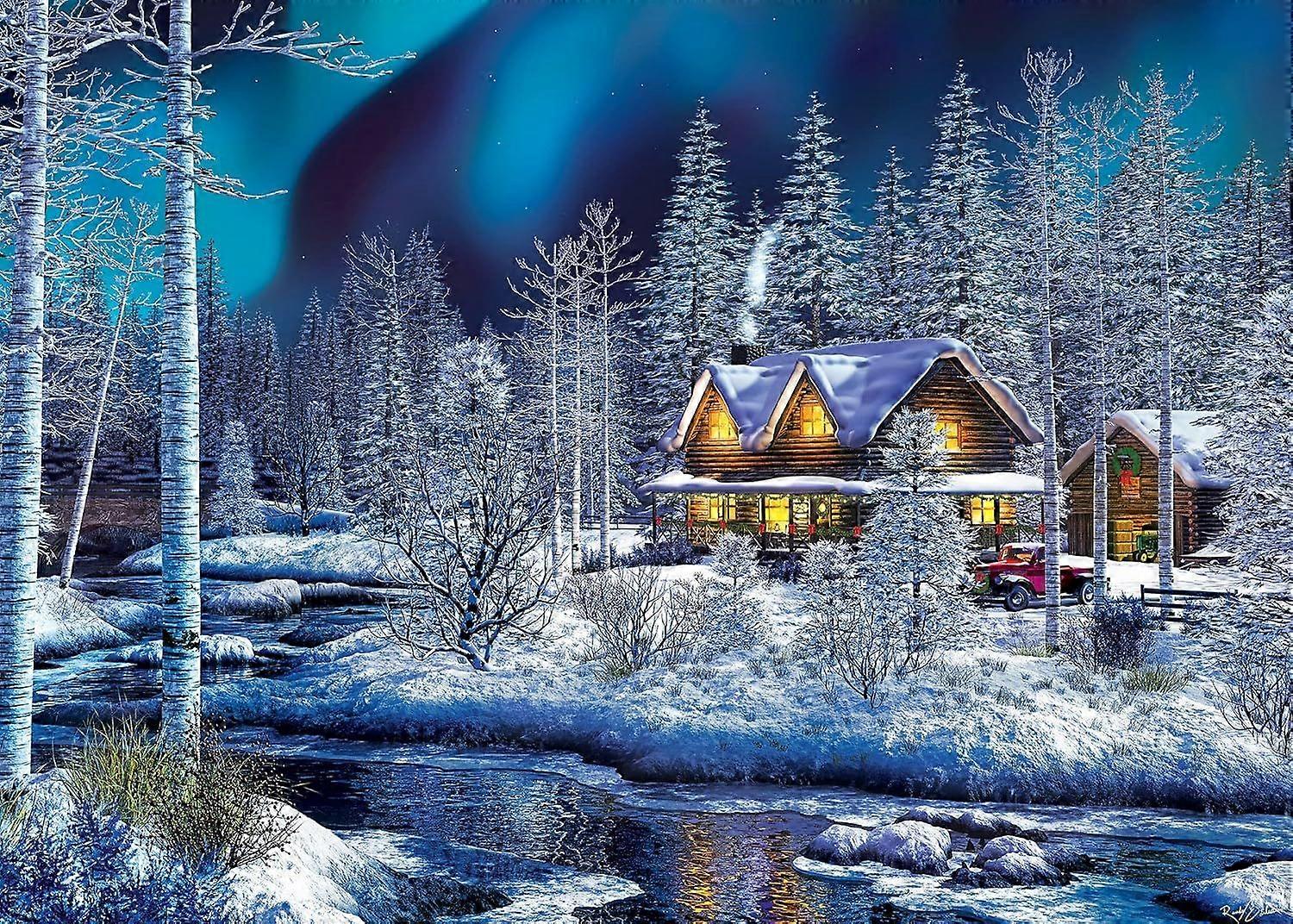 300/500/1000 bit glitter julpussel - norrsken