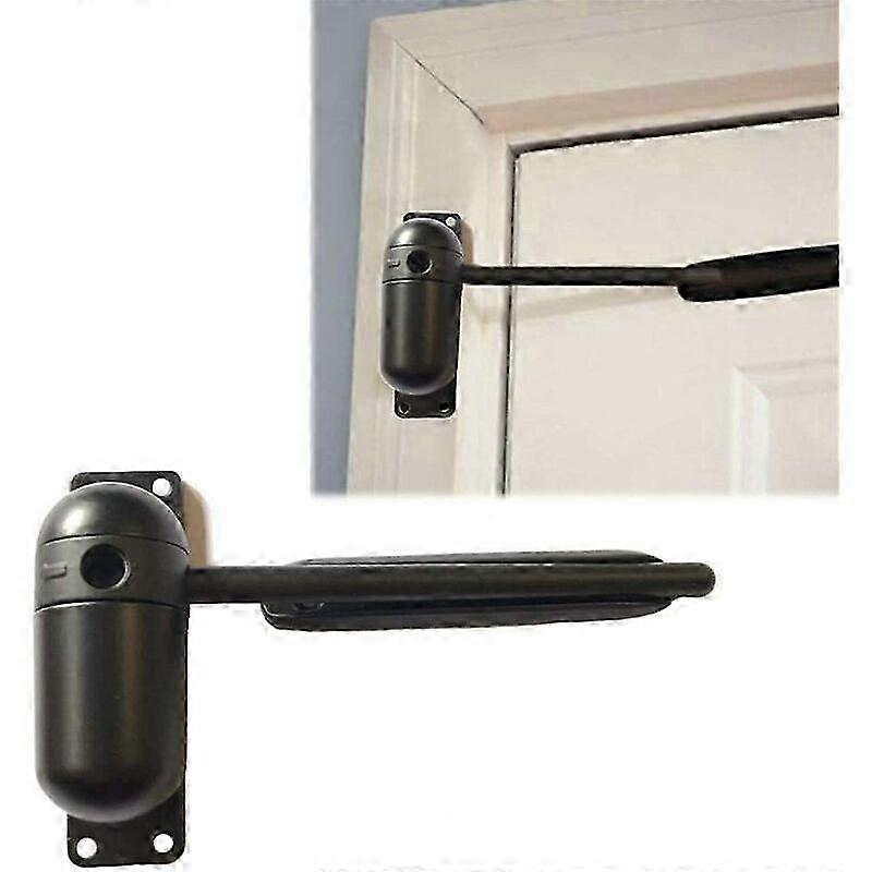 Door Closer, Mini Gate and Screen Door Closer, Surface Mounted Automatic Adjustable Spring-Loaded Door Closer (black)