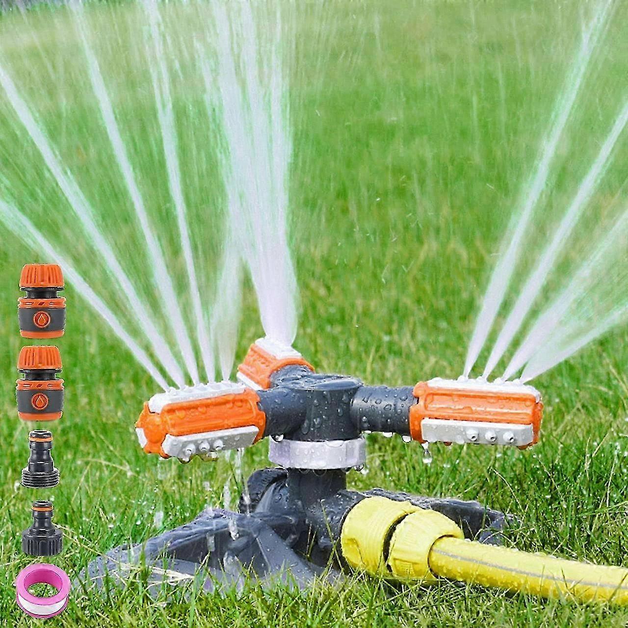 Rotating Garden Sprinkler for Large Area Lawn Watering System with 360° Coverage