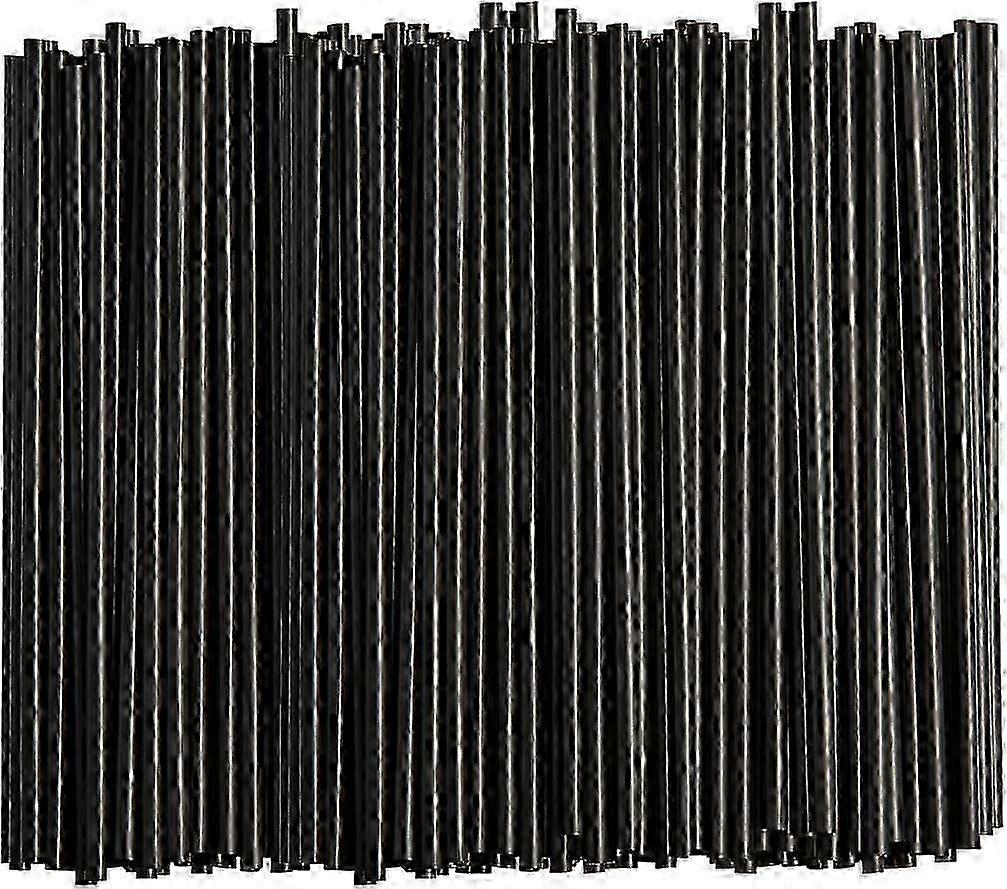 [250 Count] 7.75" Black Plastic Drinking Straws - Disposable