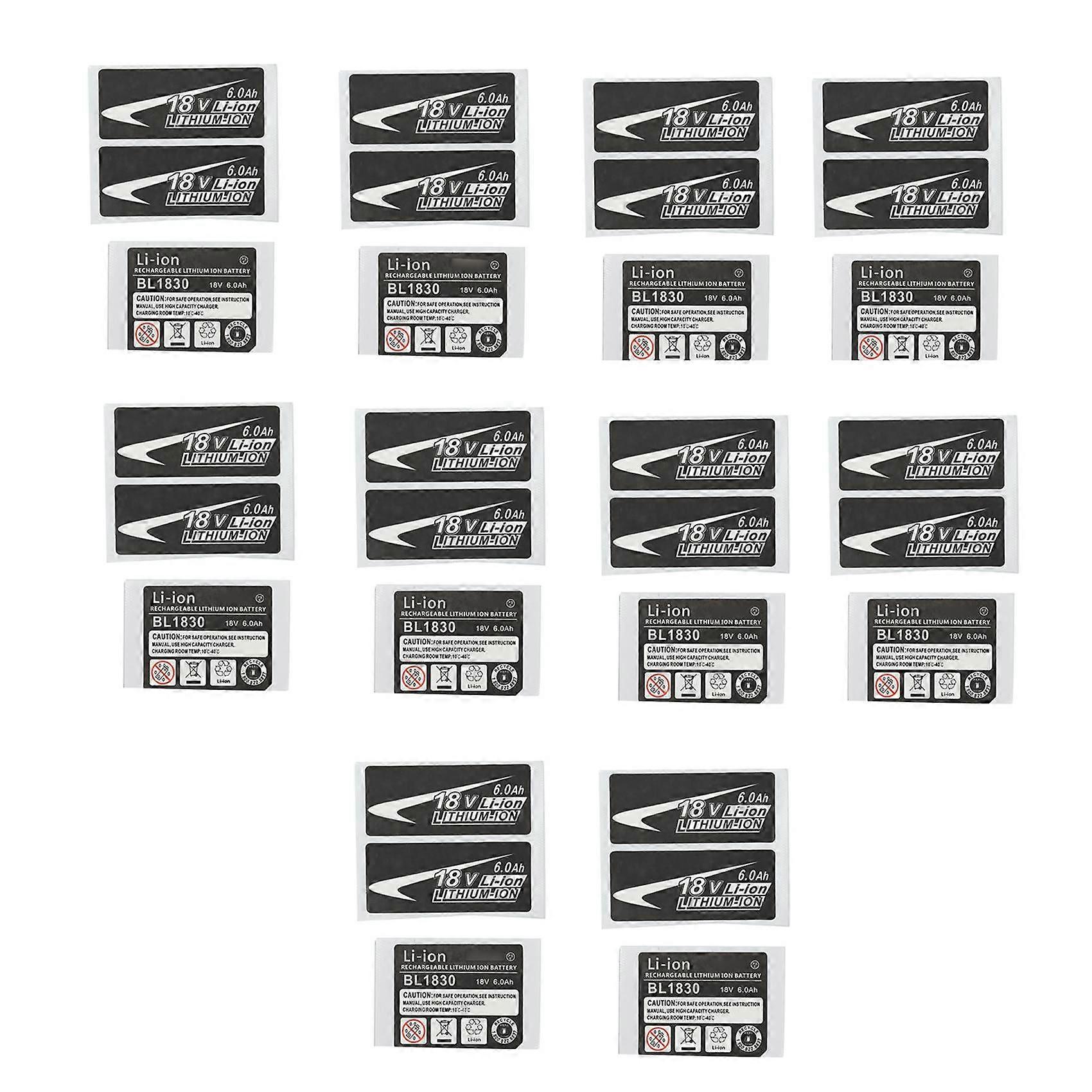 10 Sets of BL1830 Label Lithium Battery 18V 6.0Ah Sticker Label Suitable for 18V Battery Logo