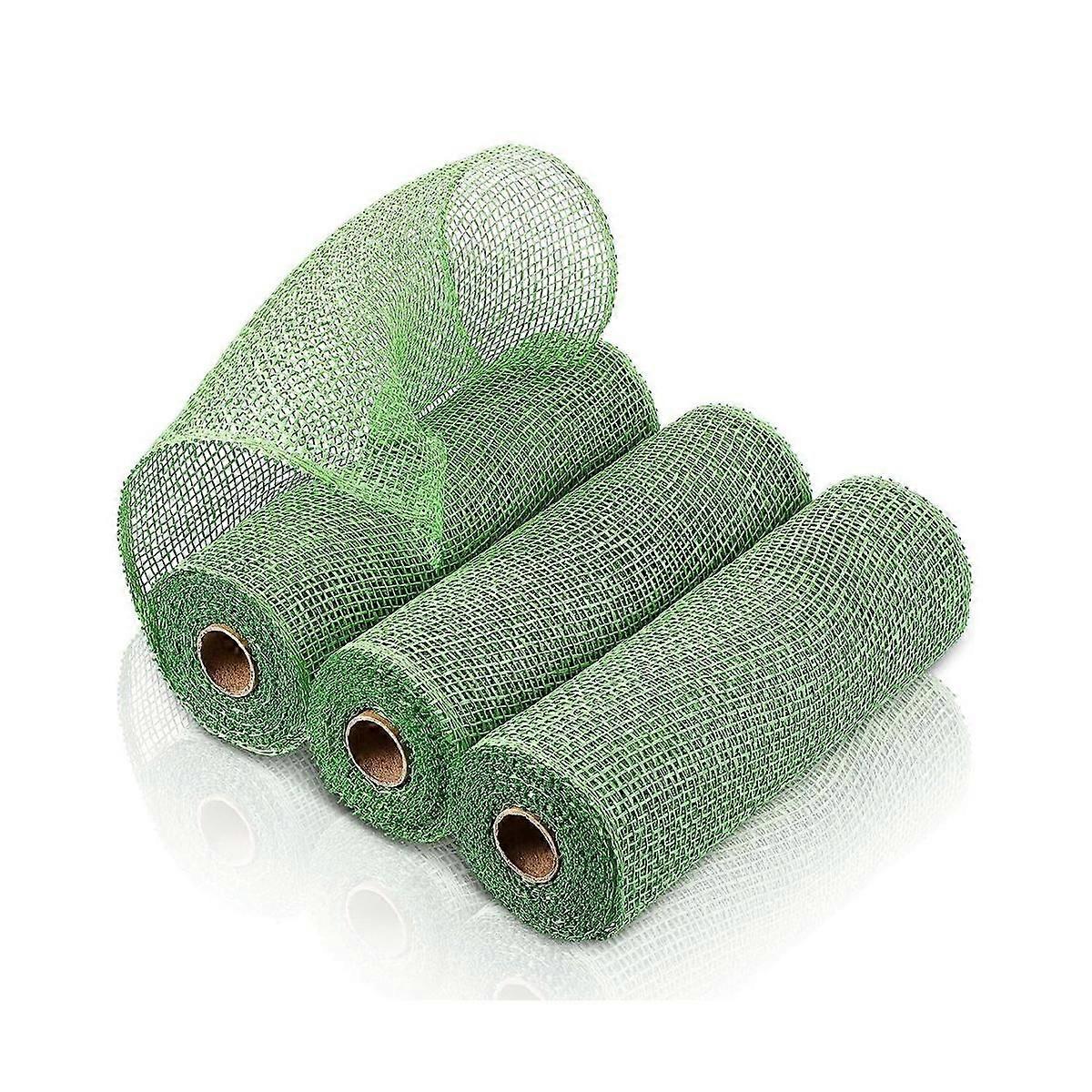 3 Rolls Burlap Decoration Mesh 10 Inch Wide Decorative Mesh Ribbon Wrapping Ribbon Rolls for Craft