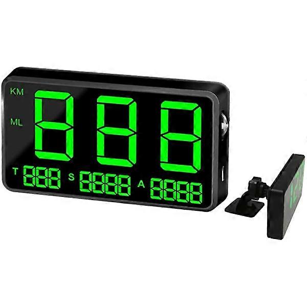Car HUD Head up Display, C80P Digital GPS Speedometers MPH/KMH Speed Warning Fatigue Driving Alarm 4.5 inch LED Screen