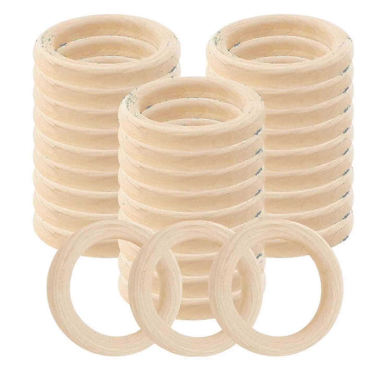 30stk naturlige træringe 60 søstre ufærdige macrame træringe træcirkler diy håndværksringe penda