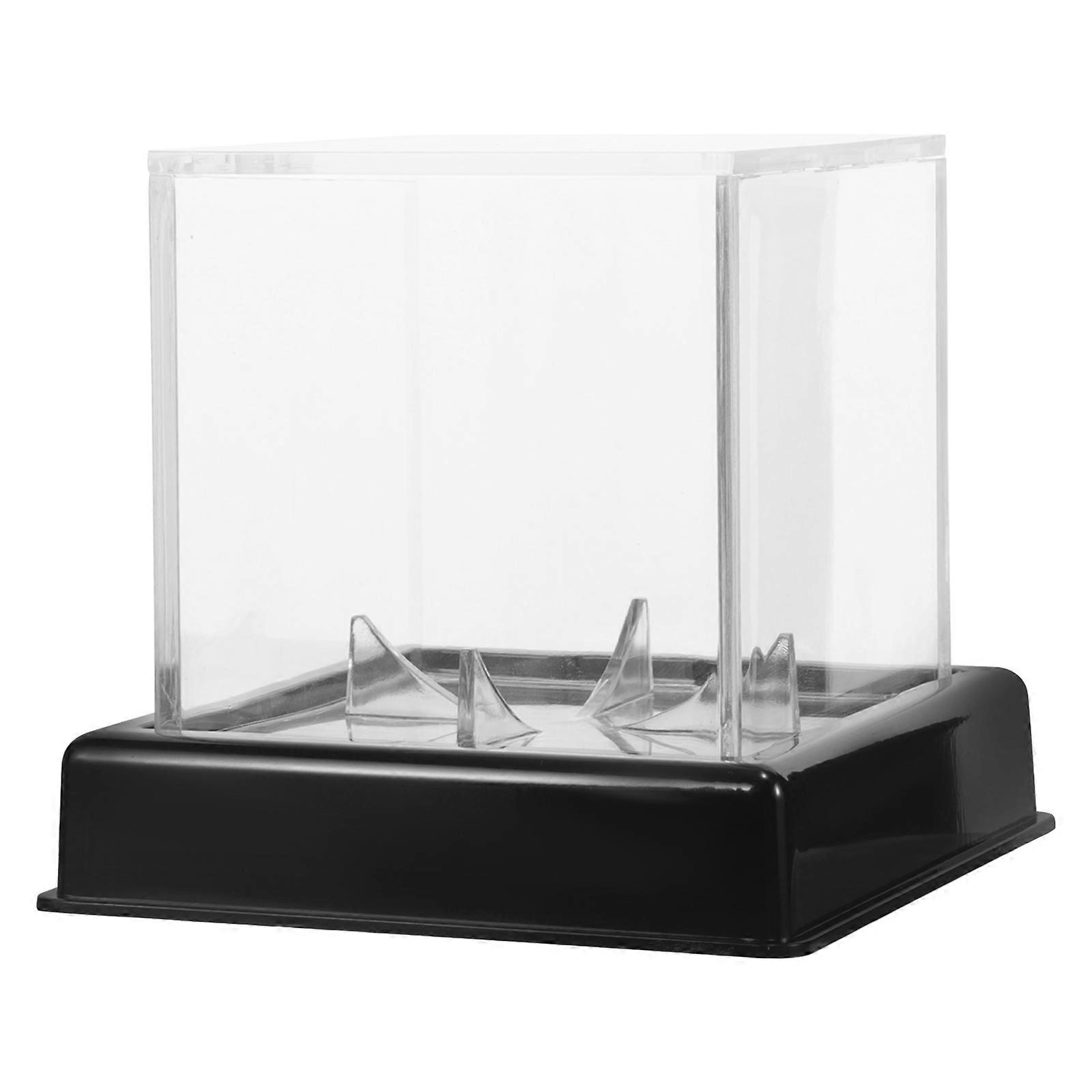 Plastic Baseball Display Case Square Holder for 3Pcs Baseballs Black
