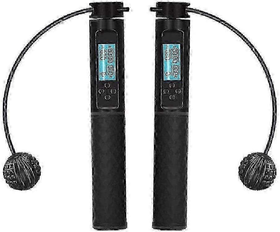 Smart Cordless Jump Rope - Adjustable Speed with Digital Calorie Counter (Black)
