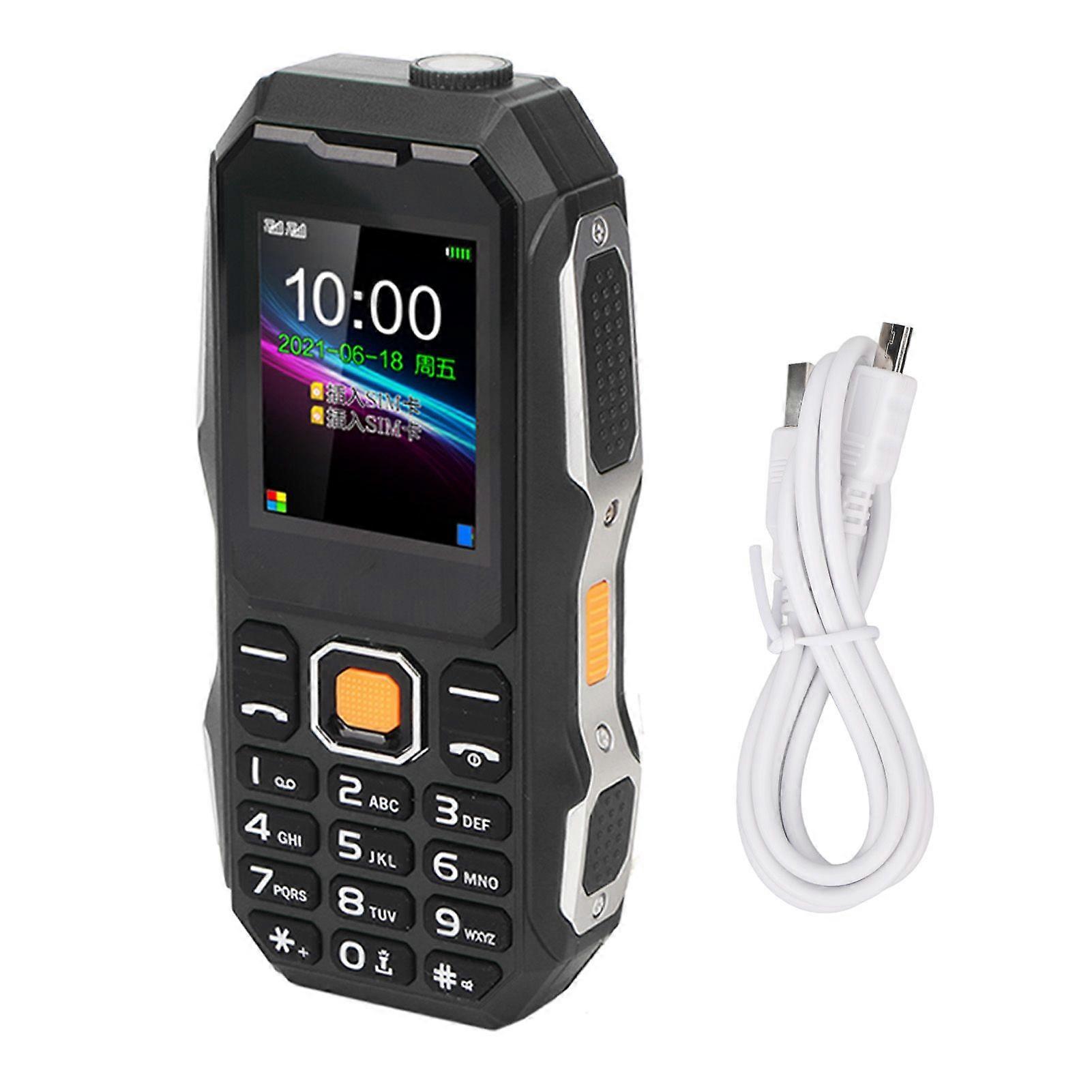 W2021 1.8 Inch Senior Cell Phone 5800mAh Mini Three Proof Mobile Phone with Large Horn for Elderly Black