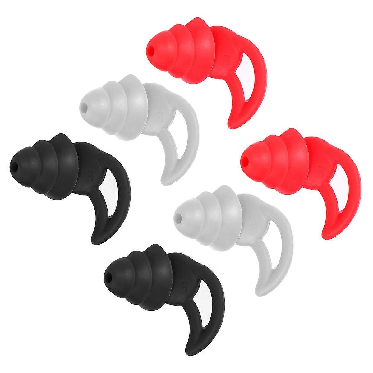Noise Reduction Ear Plug Soft Silicone Earplugs Studying Sleeping 3Pairs