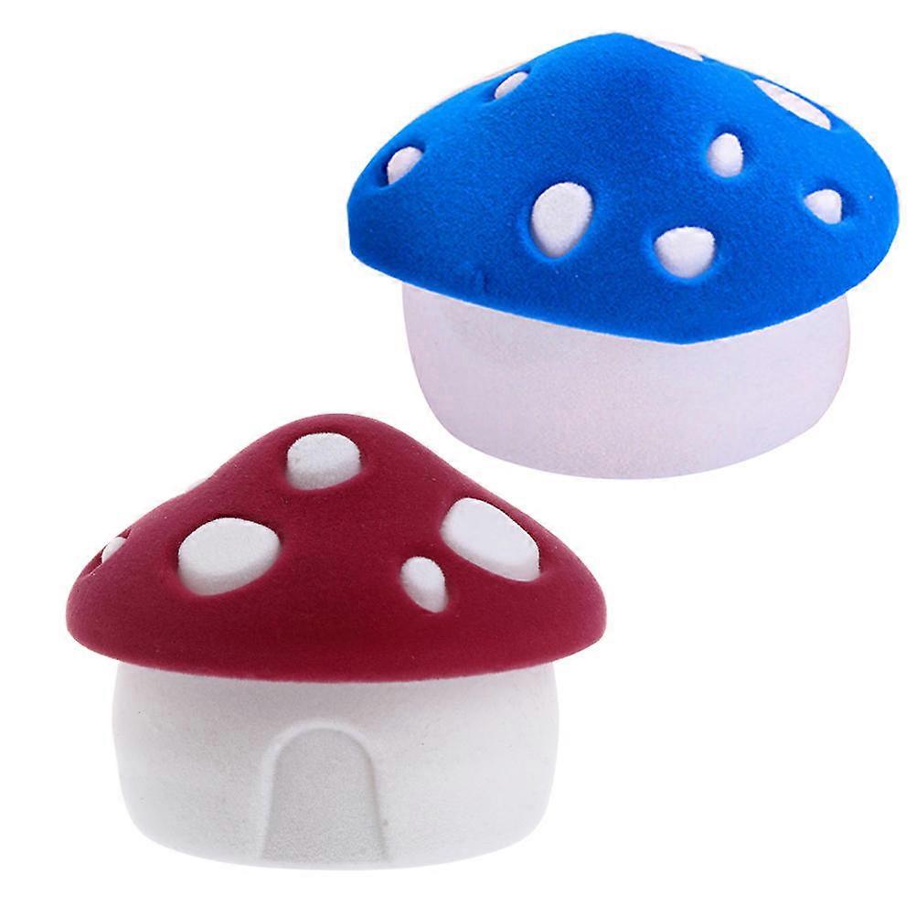 Cute Jewelry Box Single Ring Storage Case for Storing 4Pcs Mushroom Shape