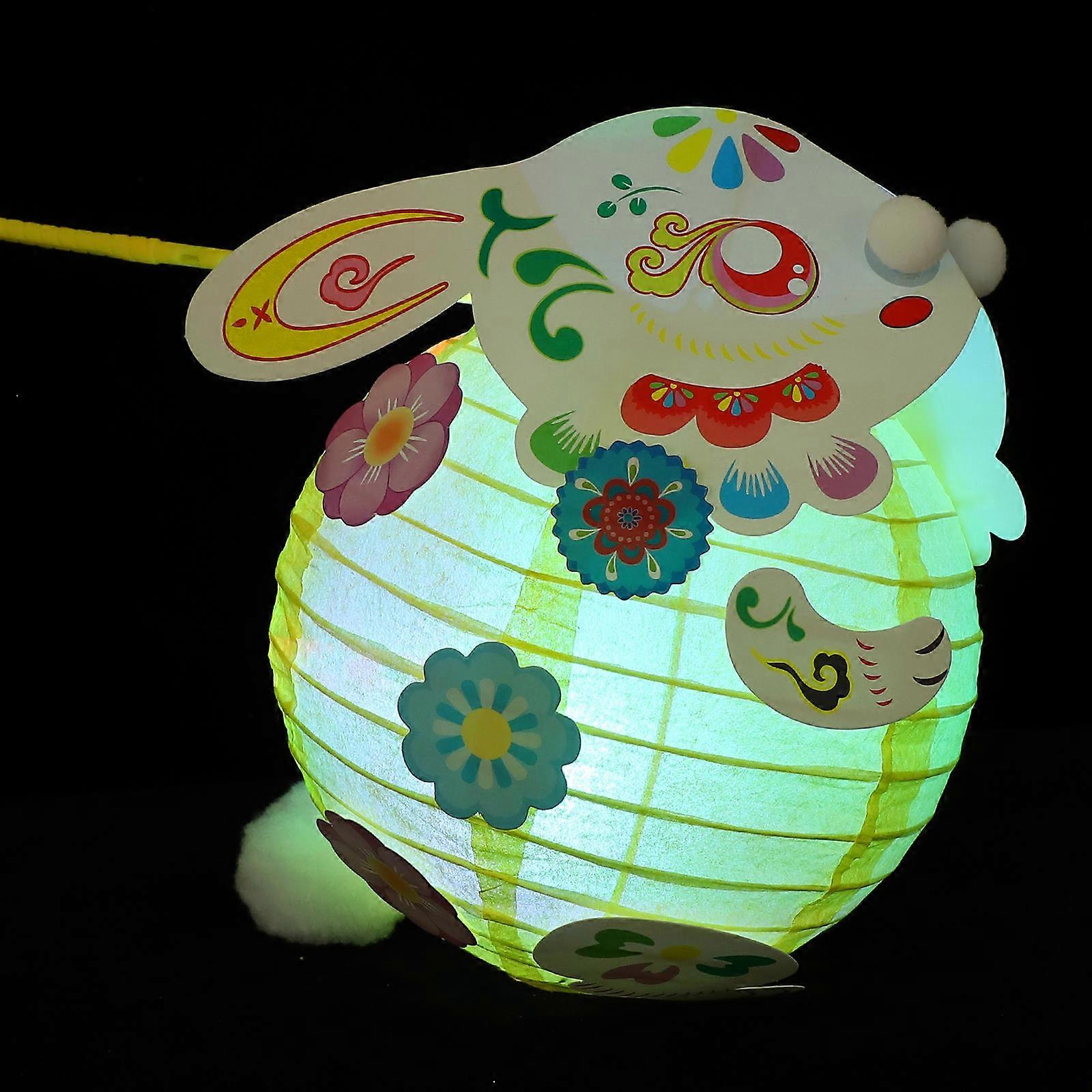 Cartoon Rabbit Lantern Making Accessories for Playing 2Sets DIY Handcraft Toys