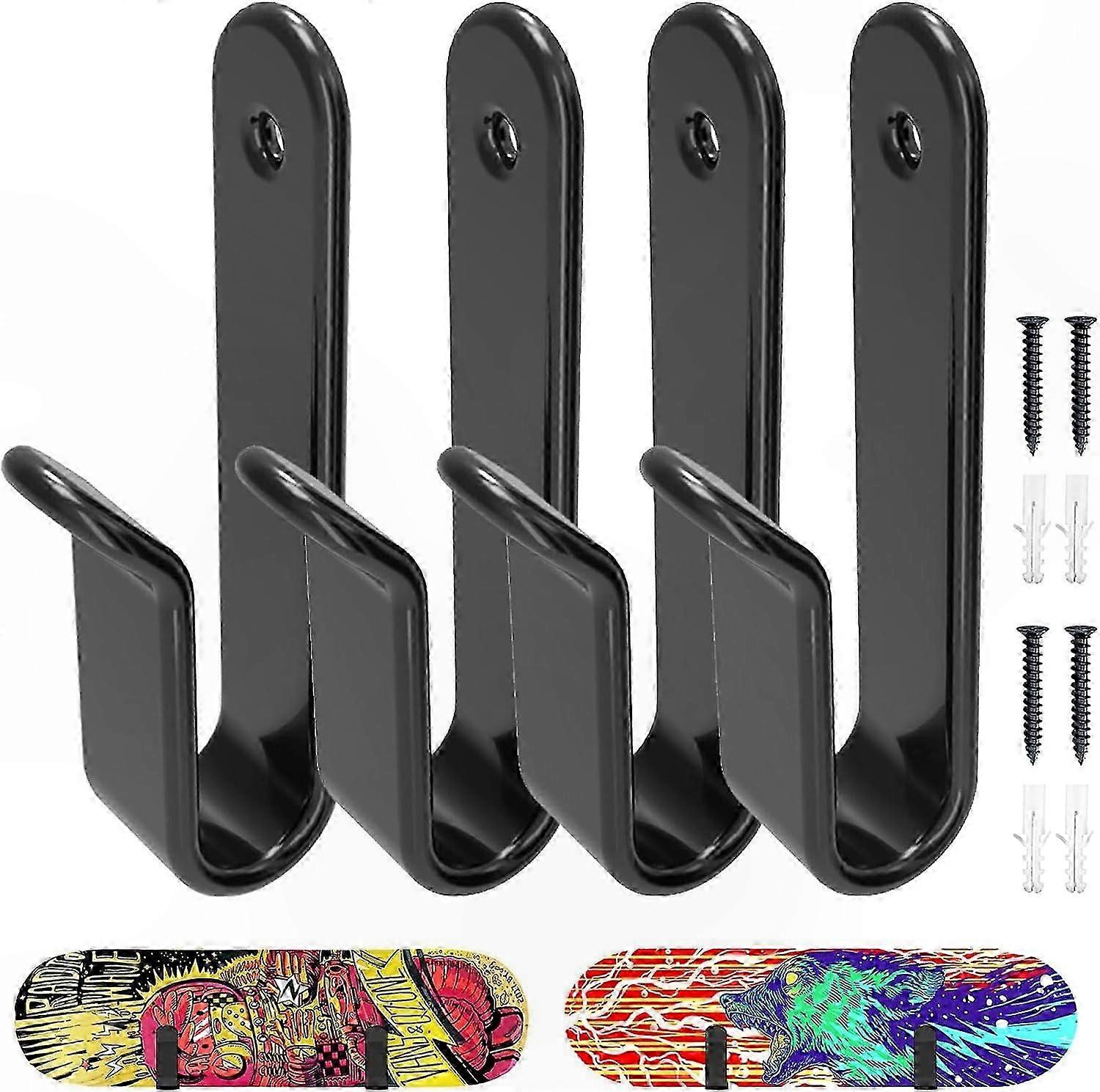 Snowboard Wall Mount Clips for Room Storage and Display Rack Organization Solution